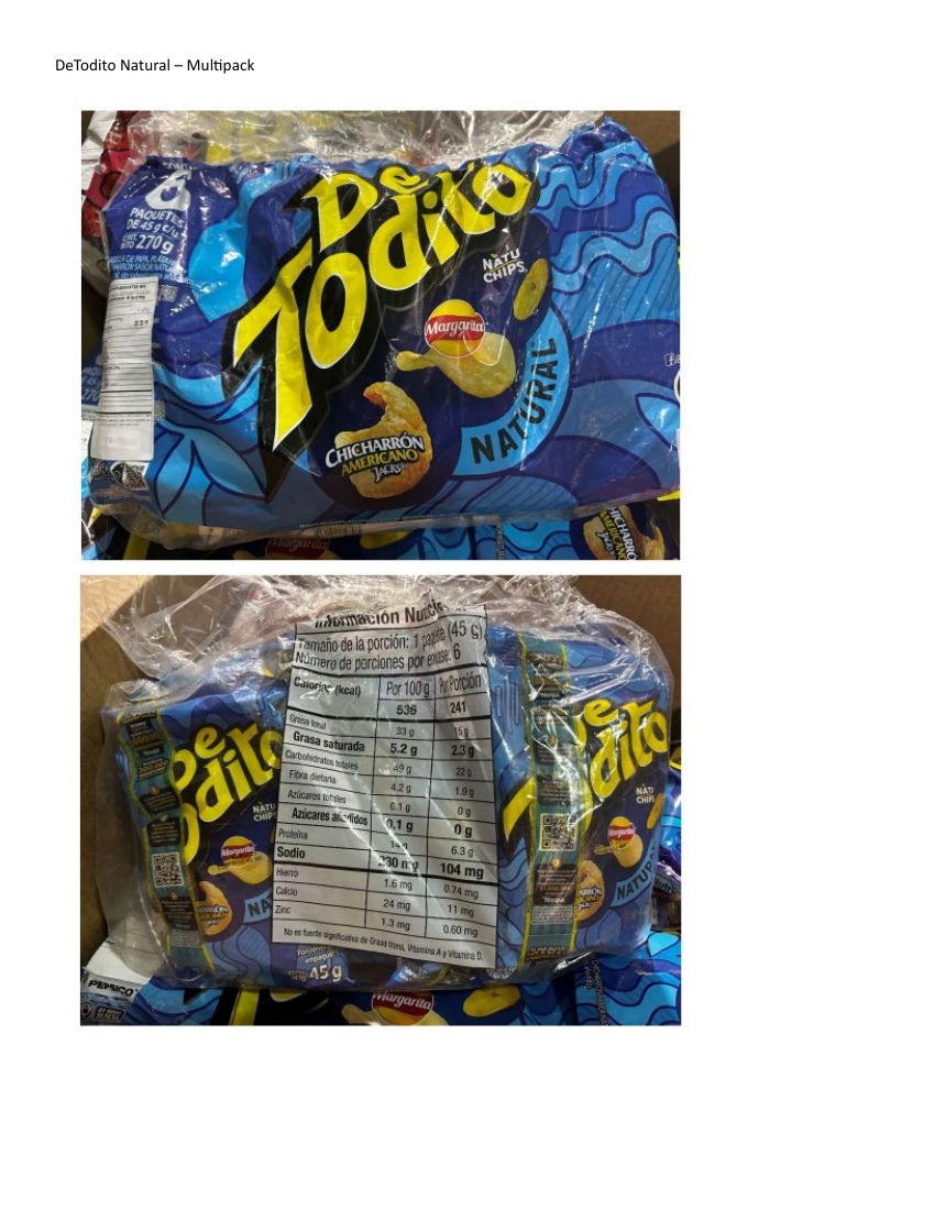 De Todito and Golpe Con Todo Mixed Chips Recalled for Ineligible Pork