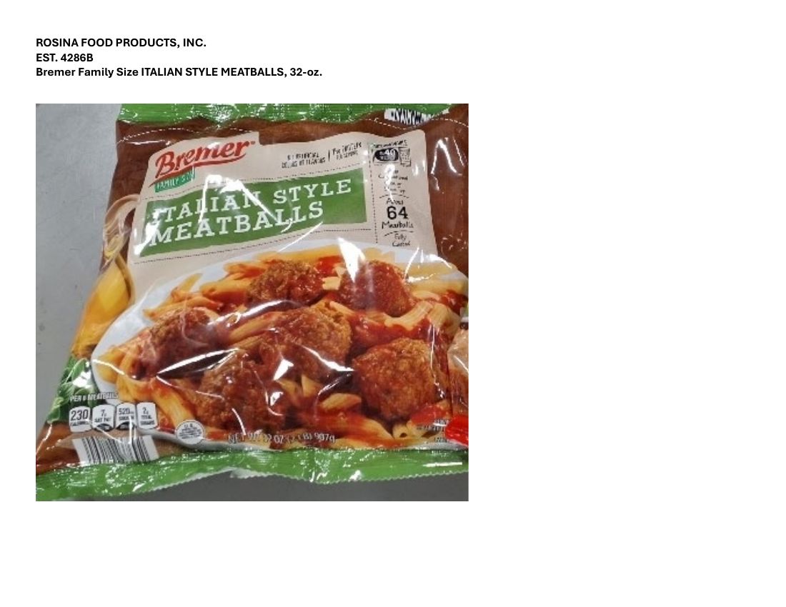 Bremer Family Size Italian Style Meatballs Recalled for Metal Contamination
