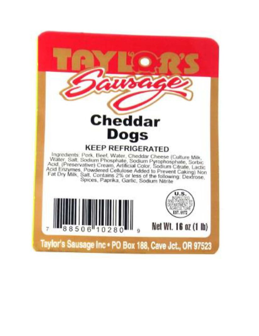 Taylor’s Sausage Cheddar Dogs and Chicken Apple Sausage Recalled for Mislabeling