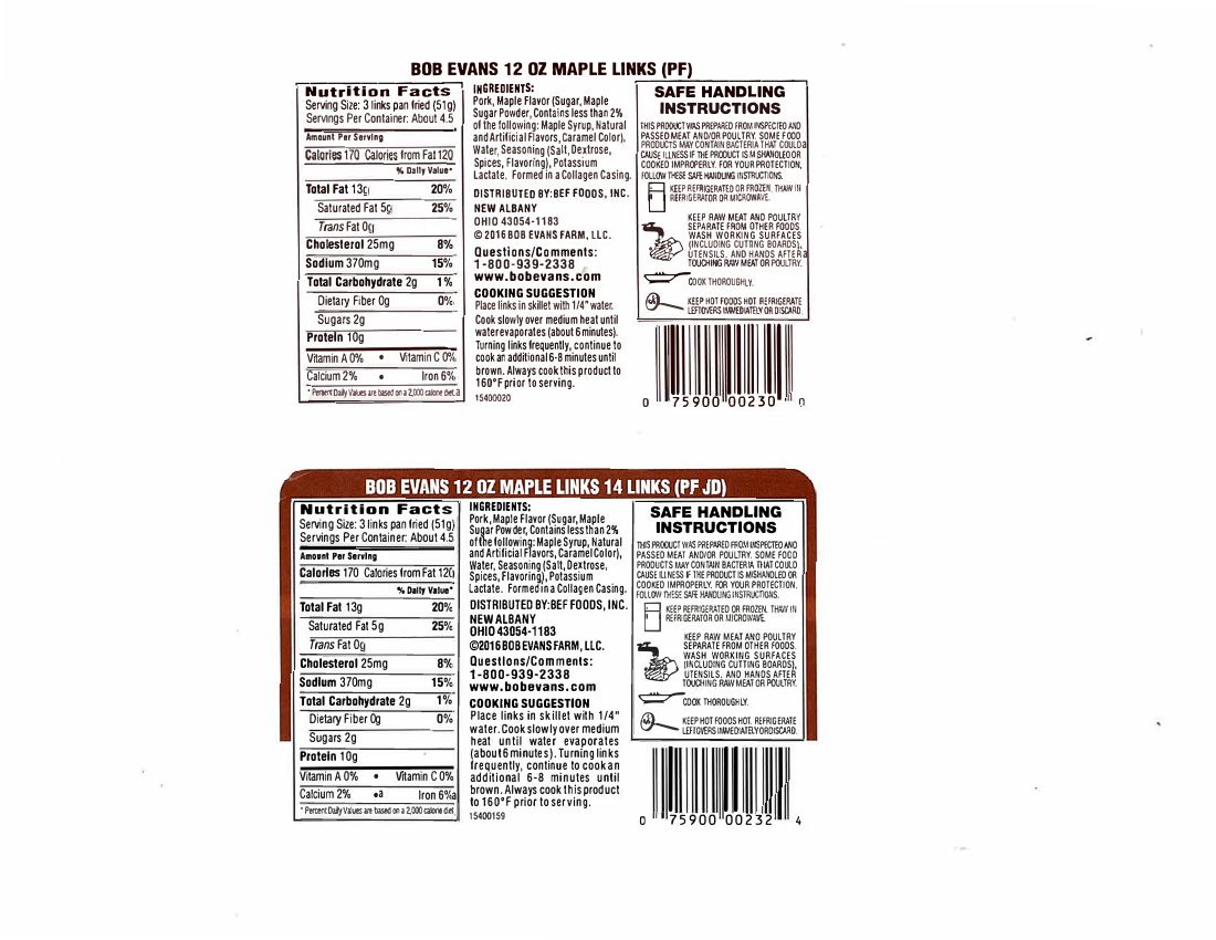 Bob Evans and Store Brand Pork Sausage Links Recalled for Hard Plastic