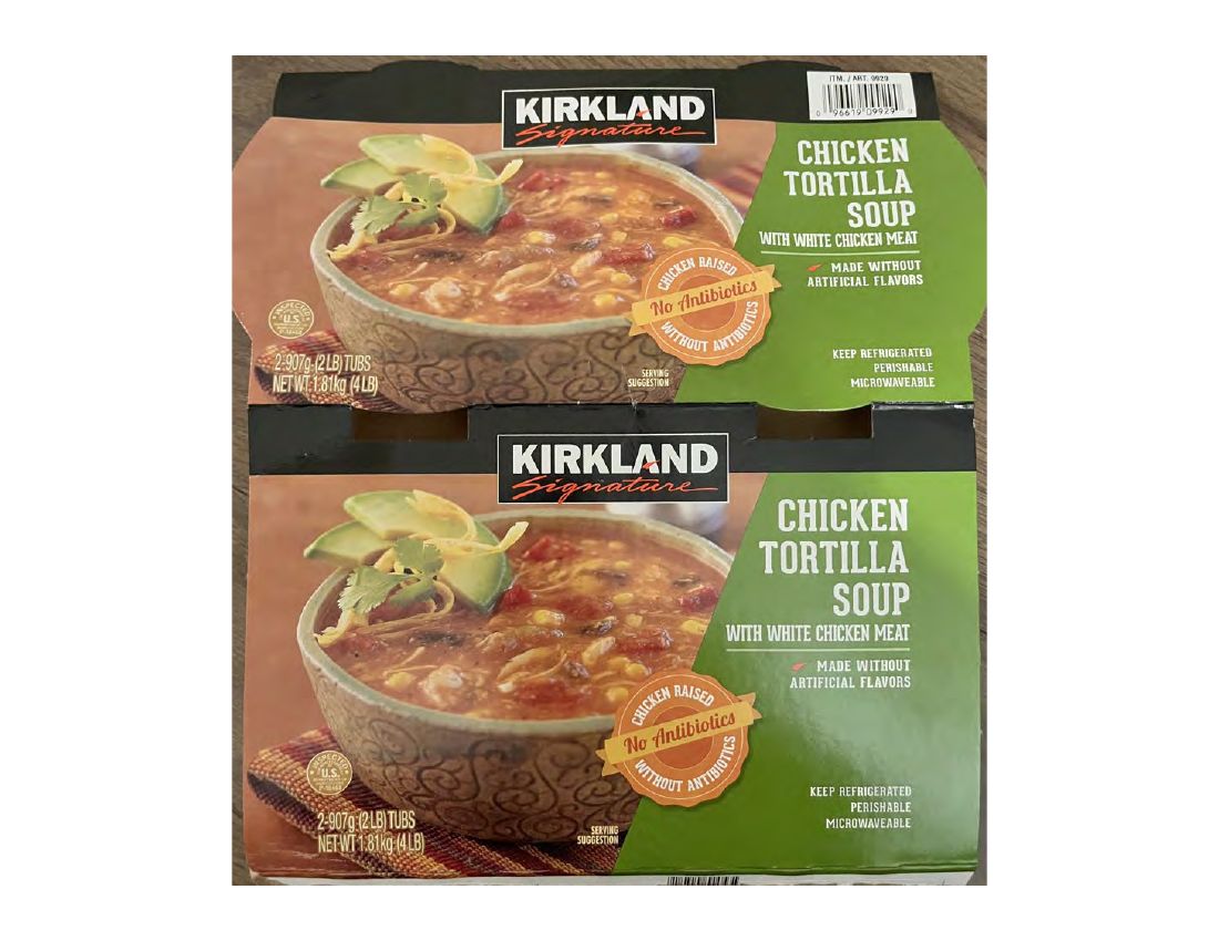 Kirkland Signature Chicken Tortilla Soup Recalled for Undeclared Gluten