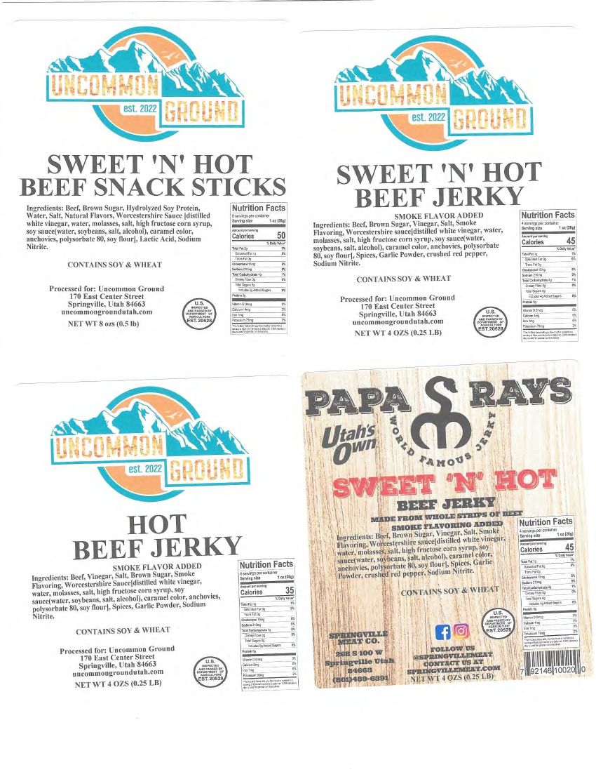 Springville Meat & Cold Storage Beef, Elk, Venison and Buffalo Jerky Recalled