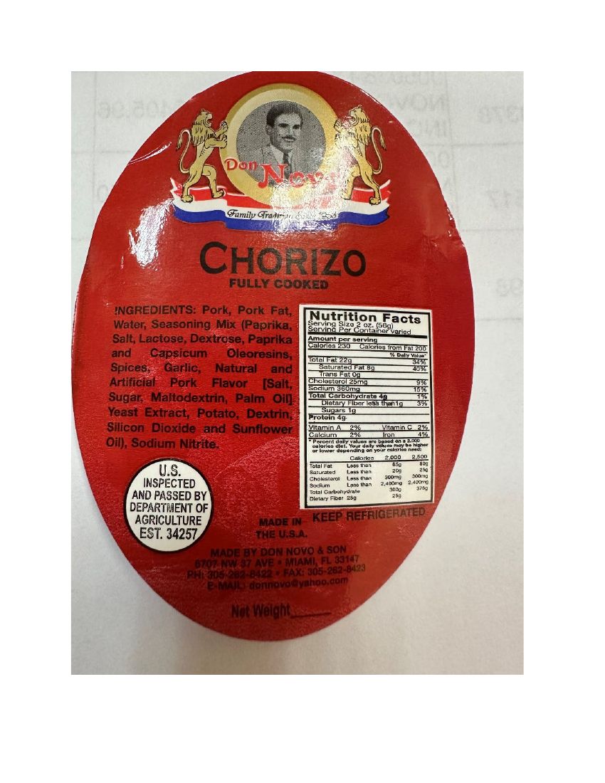 Don Novo & Son Meat Products Recalled for Possible Listeria Contamination
