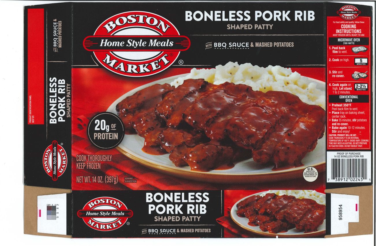 Boston Market Boneless Pork Rib Frozen Entrées Recalled for Glass and Plastic