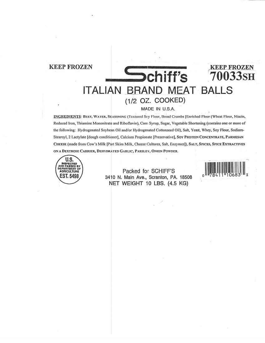 Schiff's Italian Brand Meat Balls Recalled for Undeclared Egg