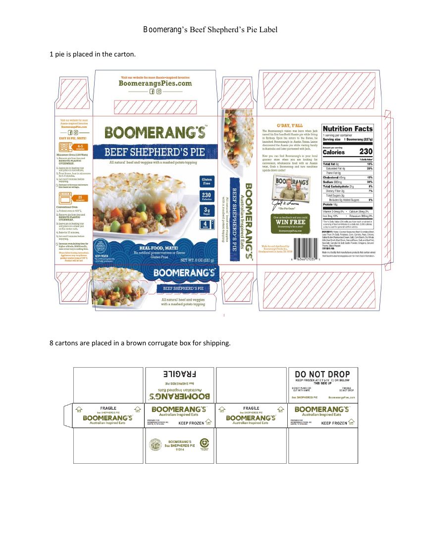 Boomerang’s Beef Shepherd’s Pie Recalled for Possible Metal Contamination