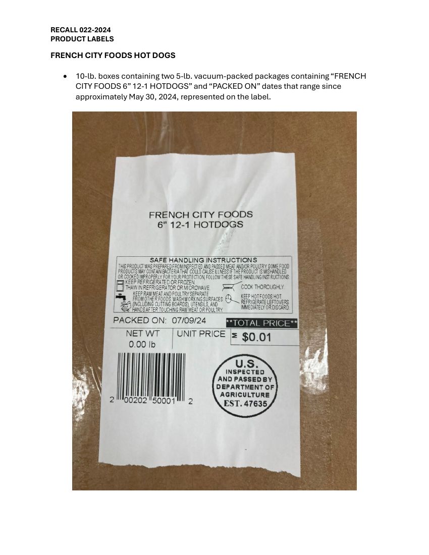 AW Farms Hot Dogs Recalled for Lack of Federal Inspection