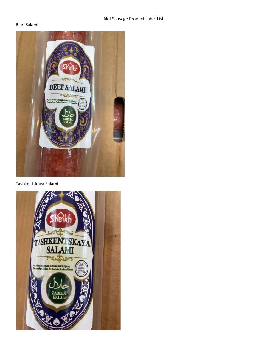 Sheikh Halal Beef and Poultry Sausages Recalled for Possible Temperature Abuse