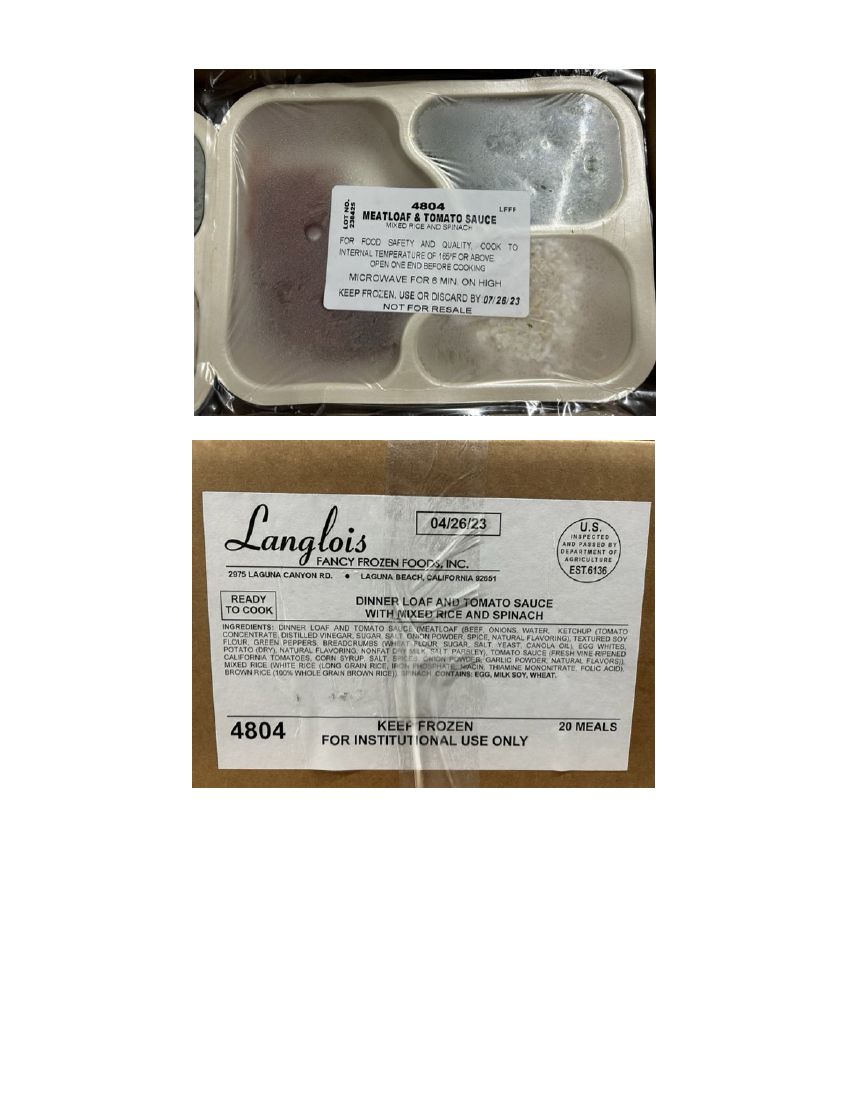 Langlois Frozen Meatloaf Entrée Recalled for Undeclared Milk Allergen