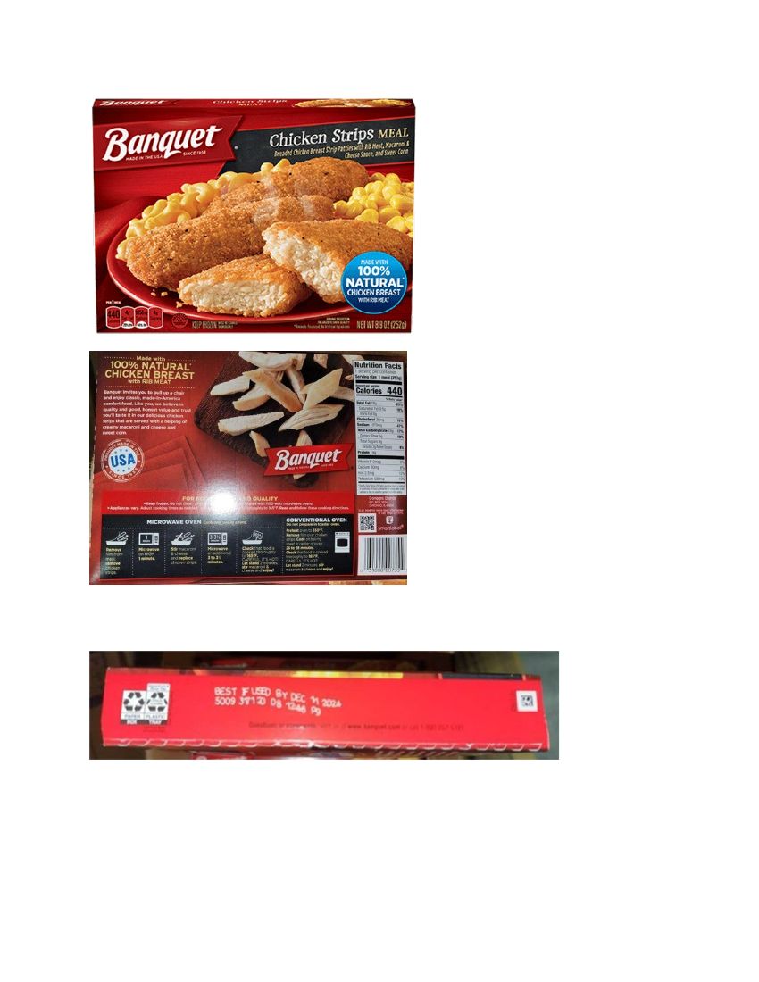 Banquet Frozen Chicken Strips Entree Recalled for Possible Plastic Contamination