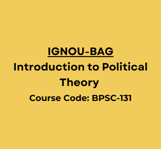 Introduction to Political Theory (Course Code:131)