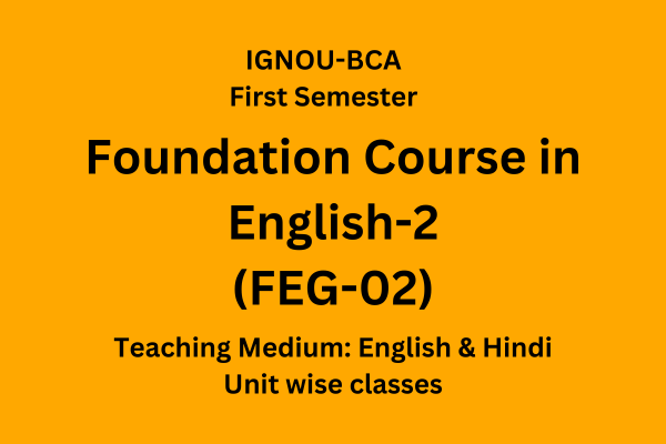 Foundation Course in English-2 (FEG-02)