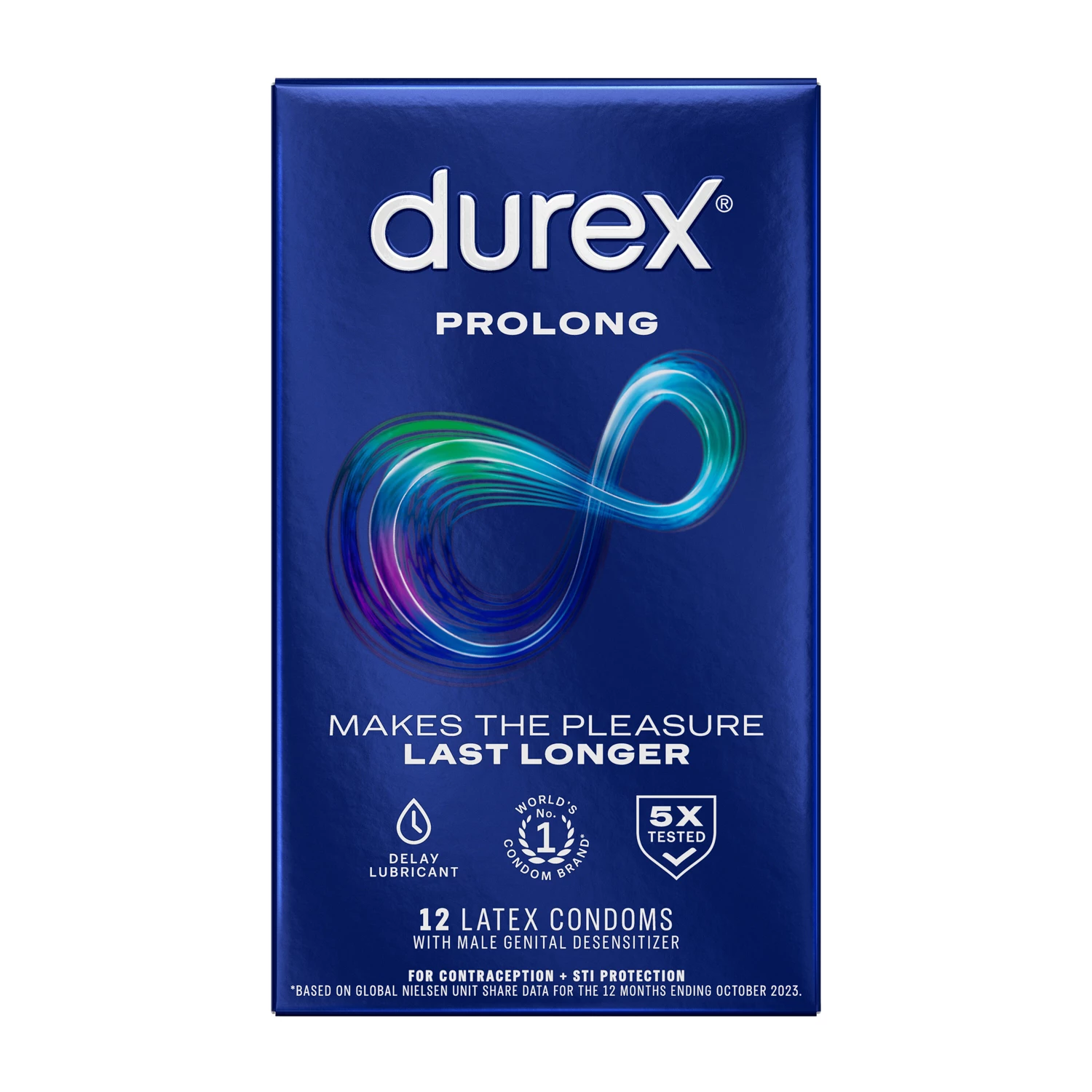 Durex Prolong Delay Lubricated Condoms - 12ct