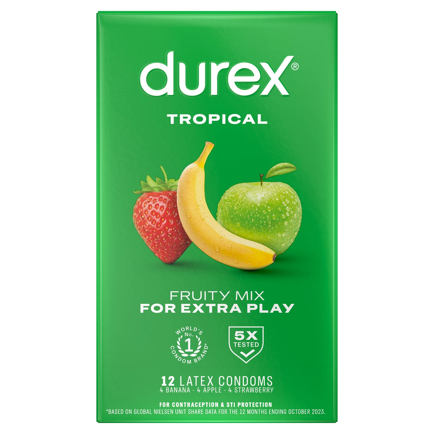 Durex Tropical Flavors Lubricated Condoms - 12ct