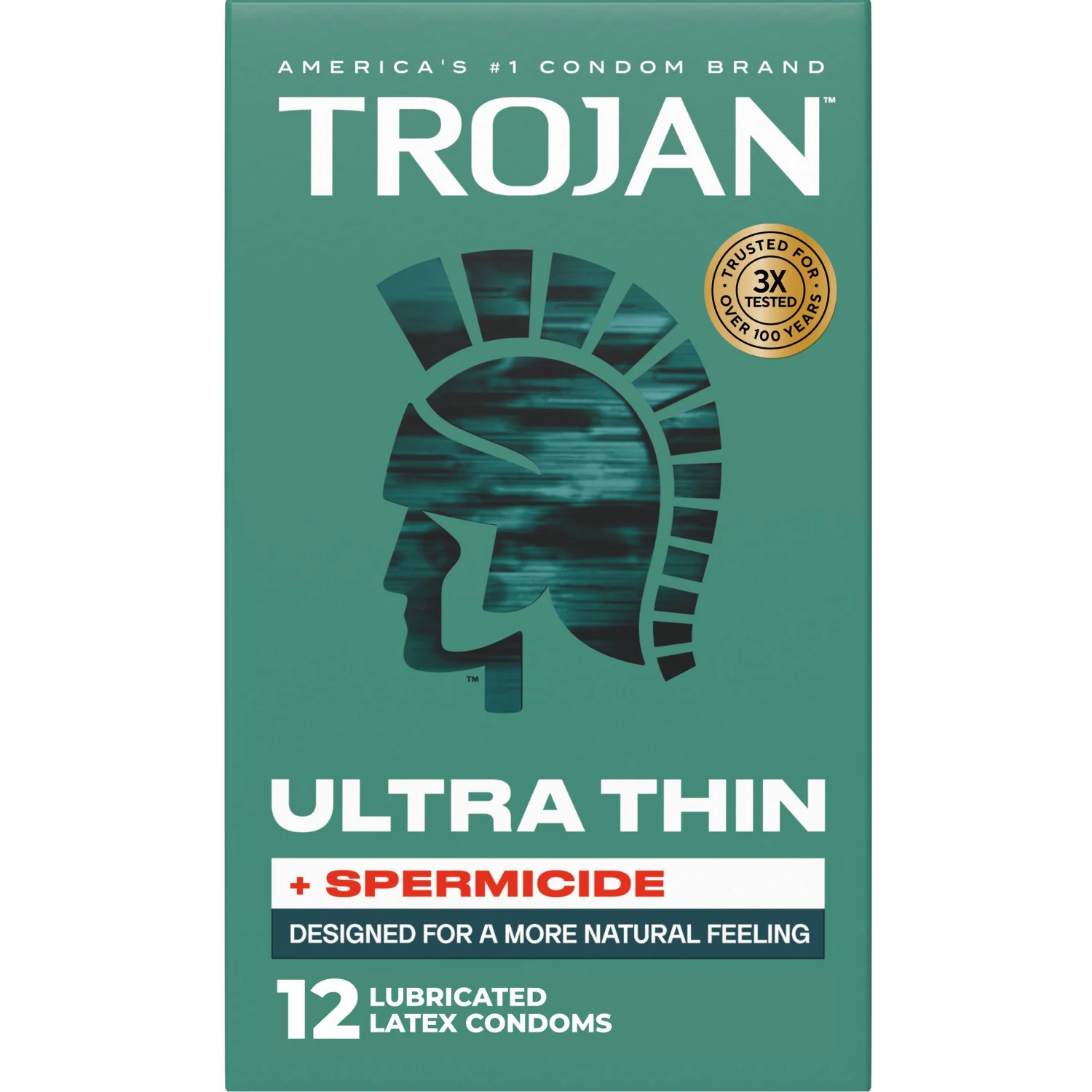 Trojan Armor Ultra Thin Spermicidal Lubricated Latex Condoms - 12ct