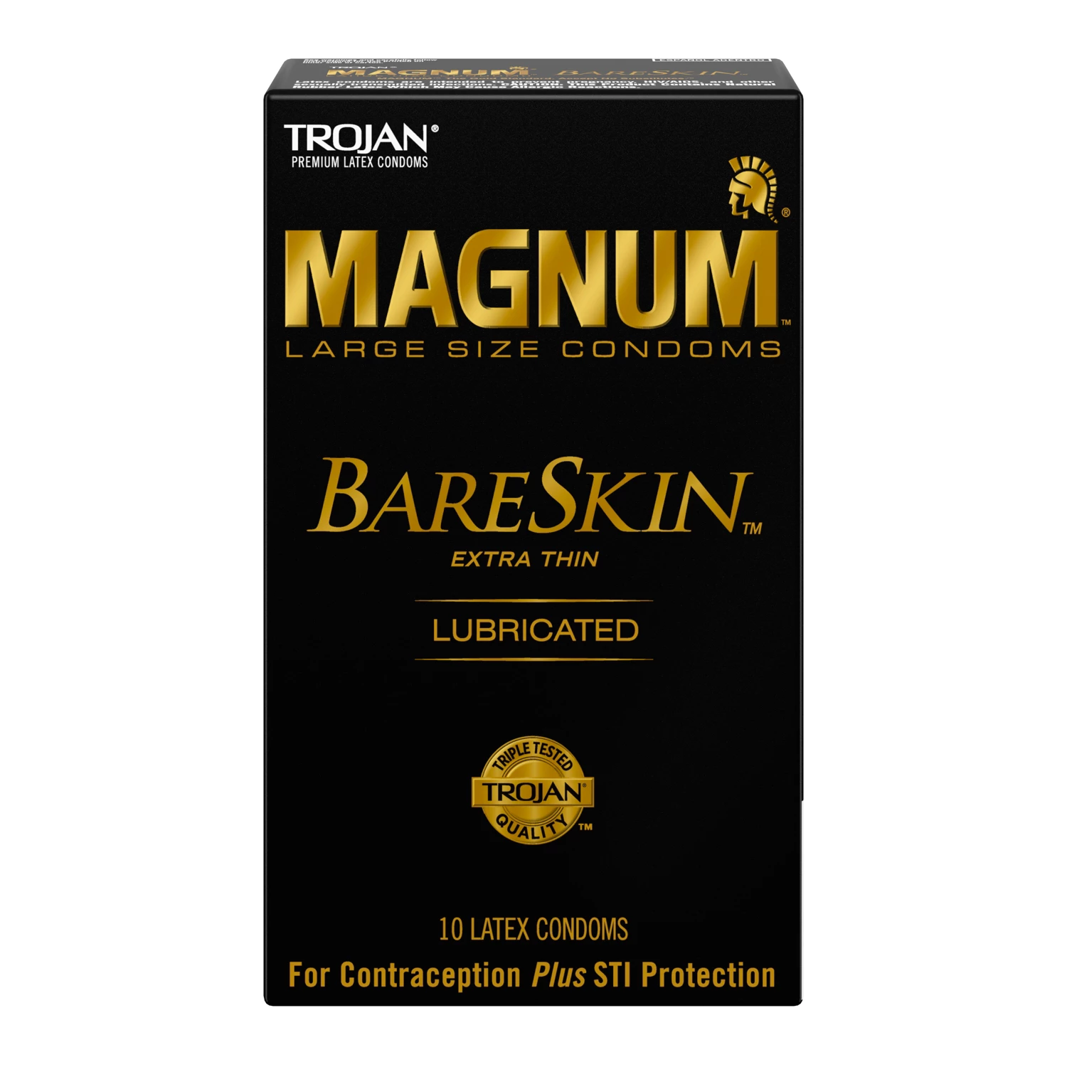 Trojan Magnum Bareskin Large Size Lubricated Latex Condoms - 10ct
