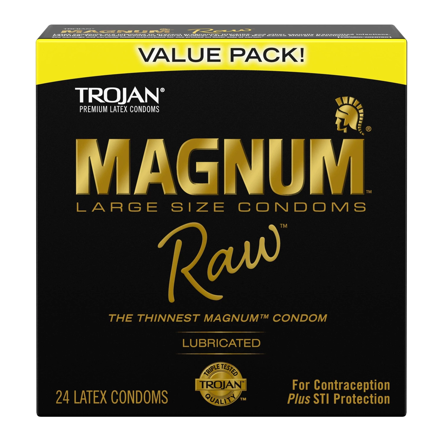 Trojan Magnum Raw Large Size Lubricated Latex Condoms - 10ct
