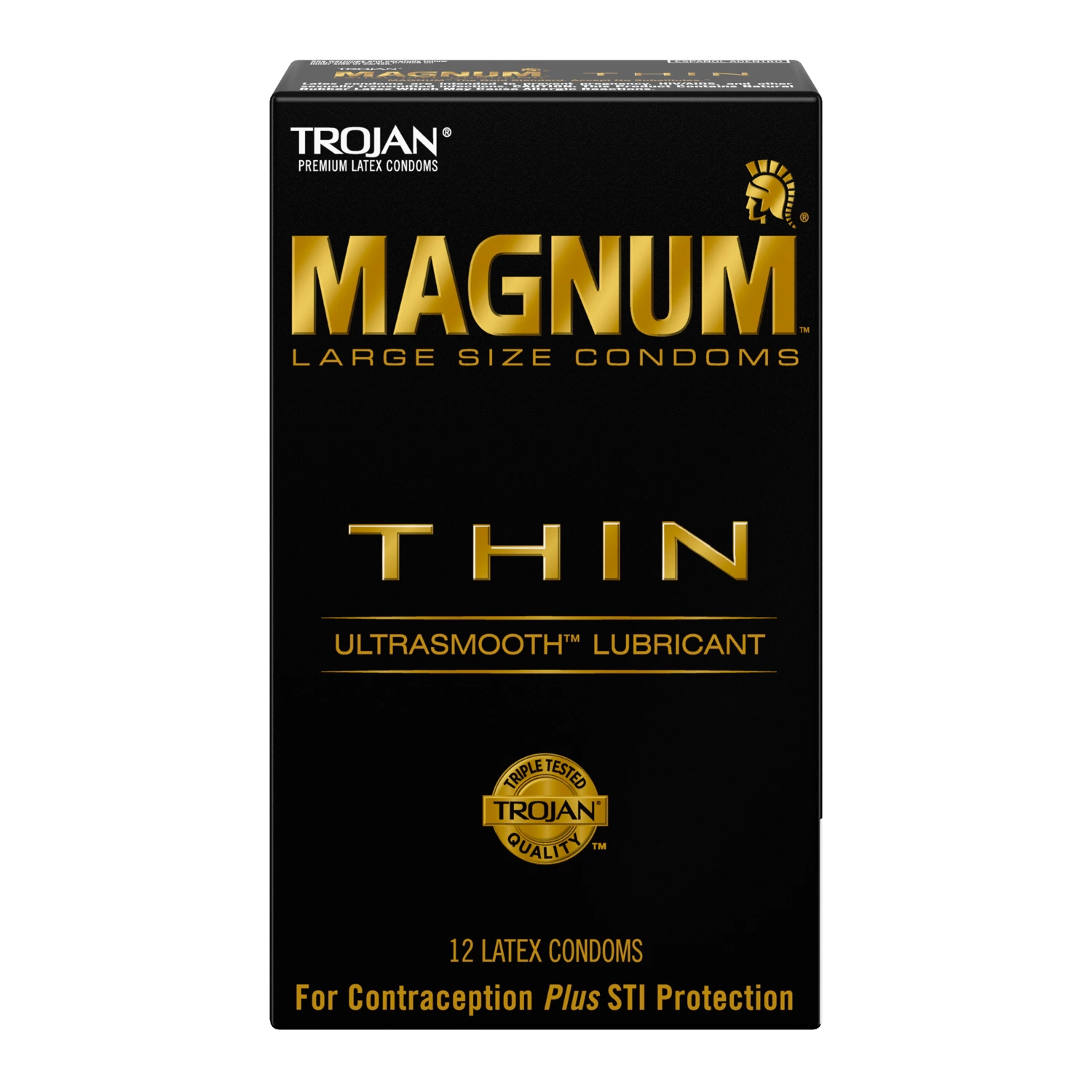 Trojan Magnum Thin Large Size Lubricated Condoms - 12ct