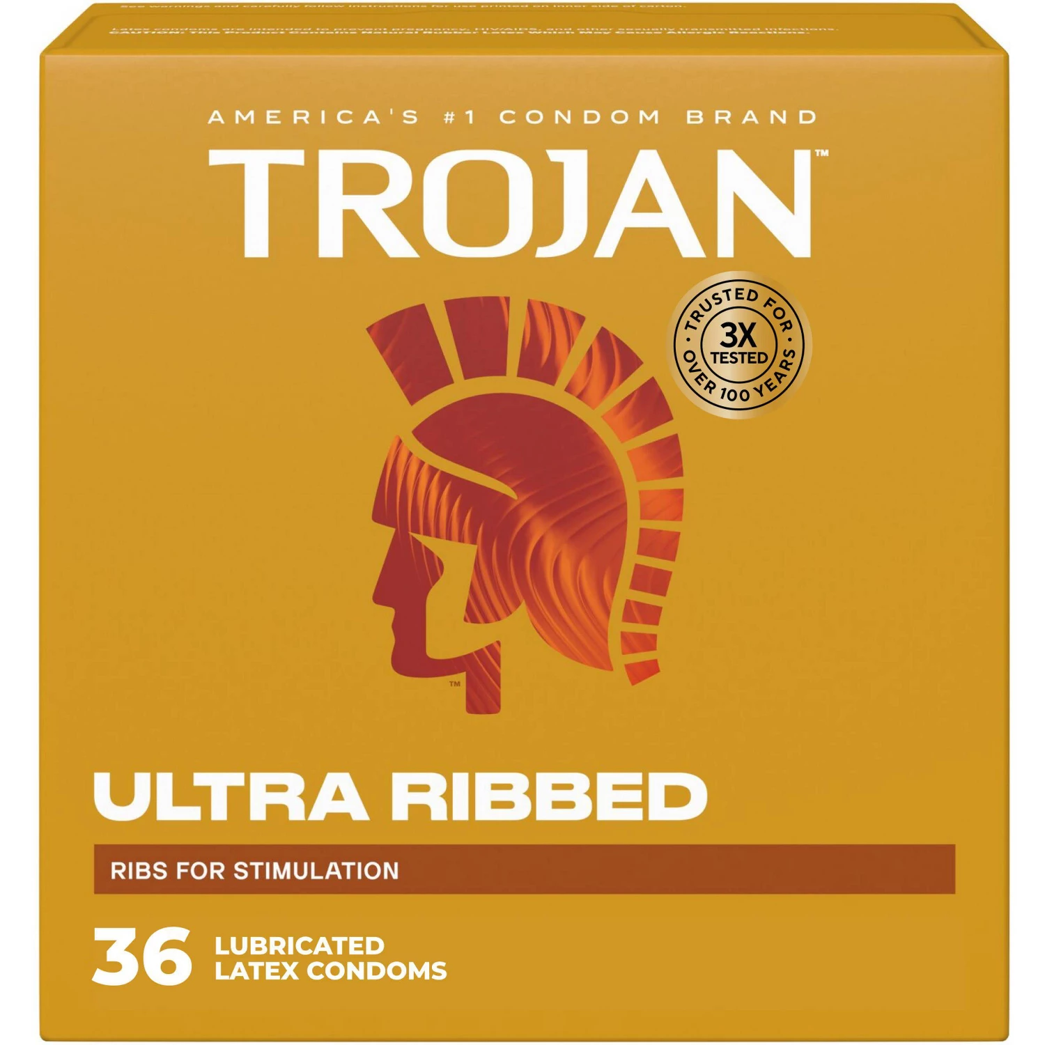 Trojan Ultra Ribbed Lubricated Latex Condoms - 36ct