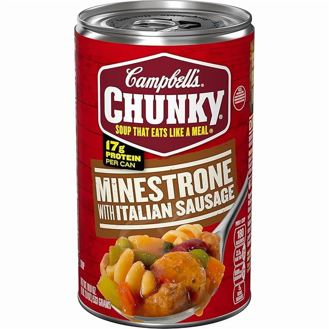 1 x Campbells Chunky Soup, Minestrone with Italian Sausage Soup, 18.8 Oz Can