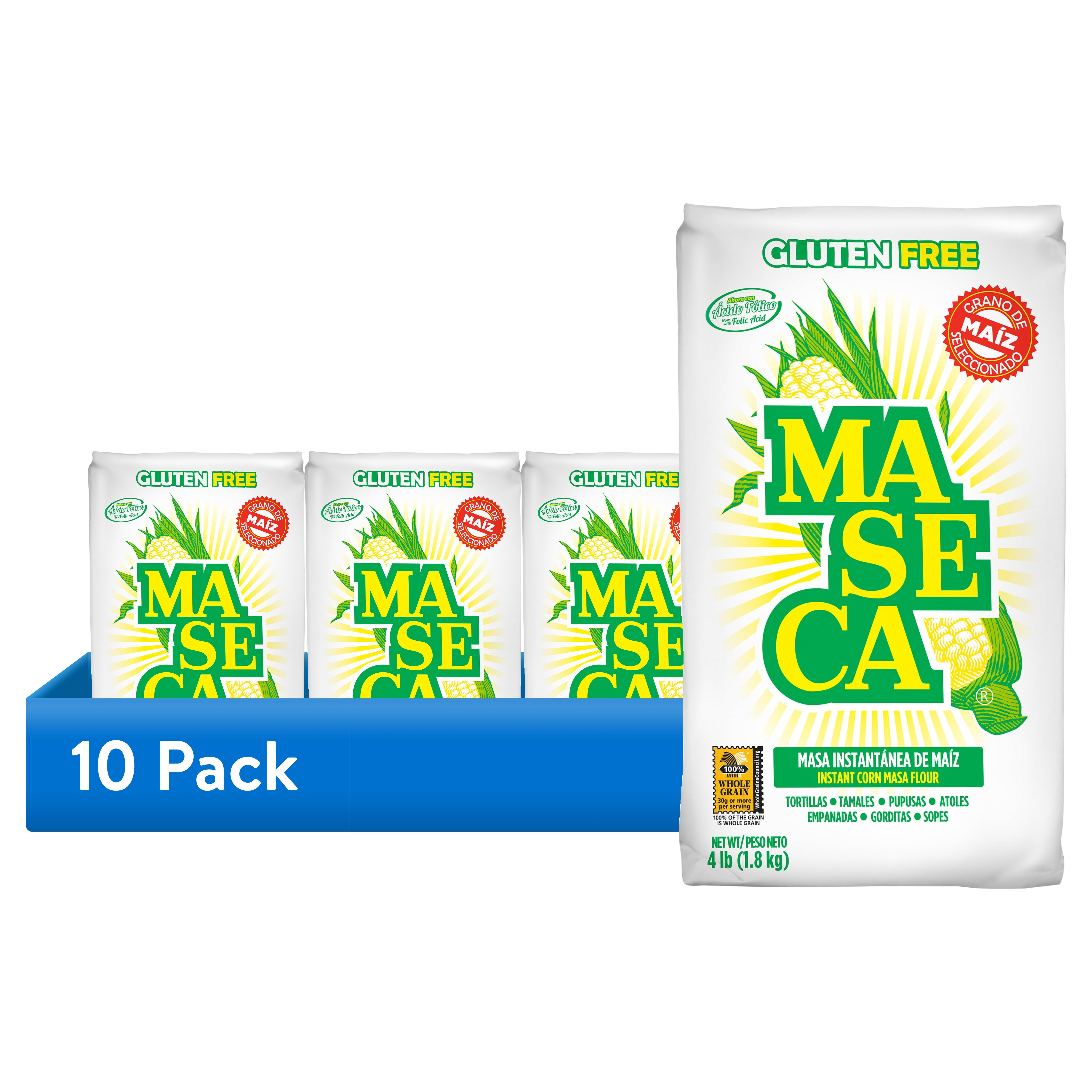 (10 pack) Maseca Gluten Free Instant Corn Masa Flour 4 lb