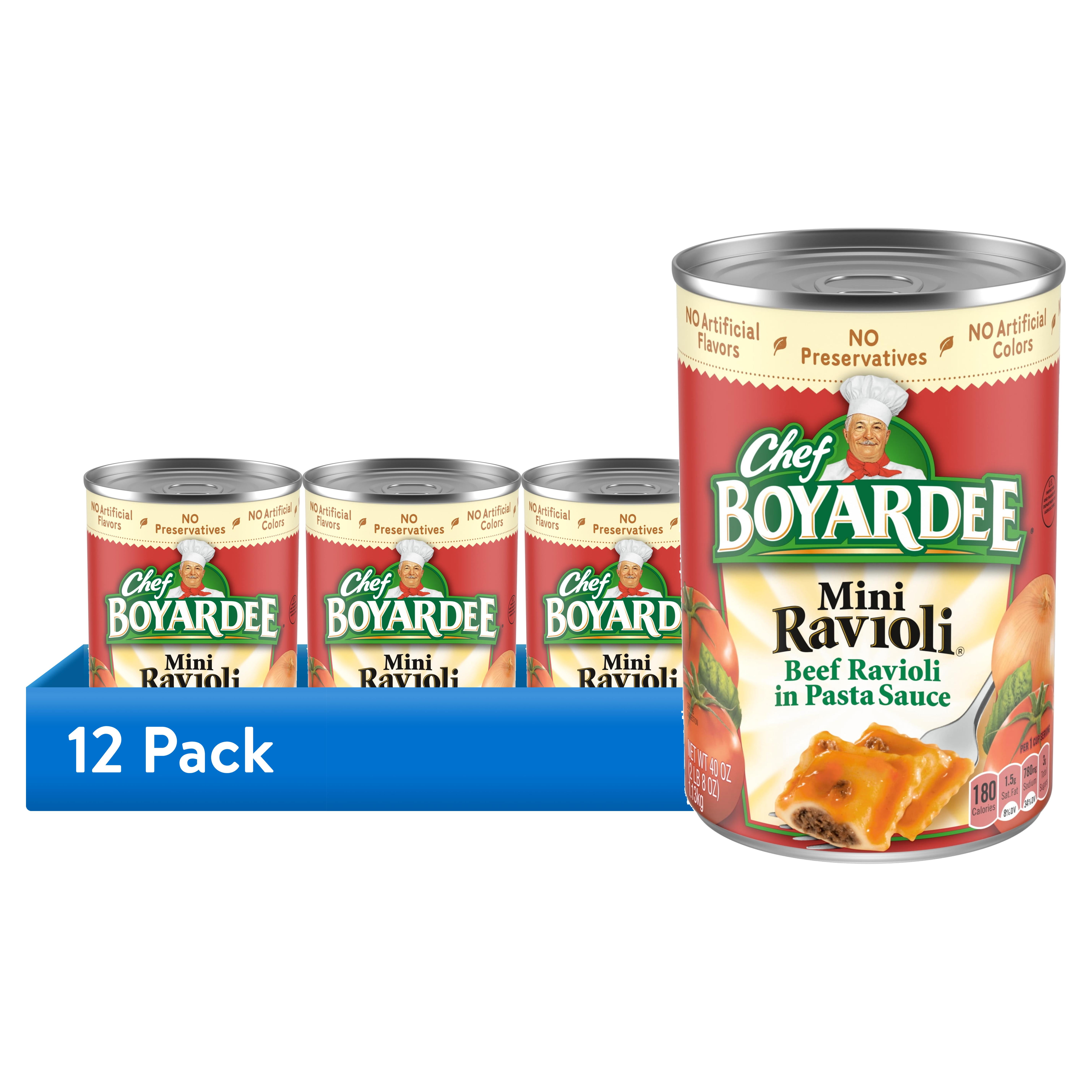(12 pack) Chef Boyardee Mini Ravioli, Beef Ravioli in Pasta Sauce, Ready-to-Eat Meal, 40 oz. Can - Available at Good Kitchen Market on StoresGo