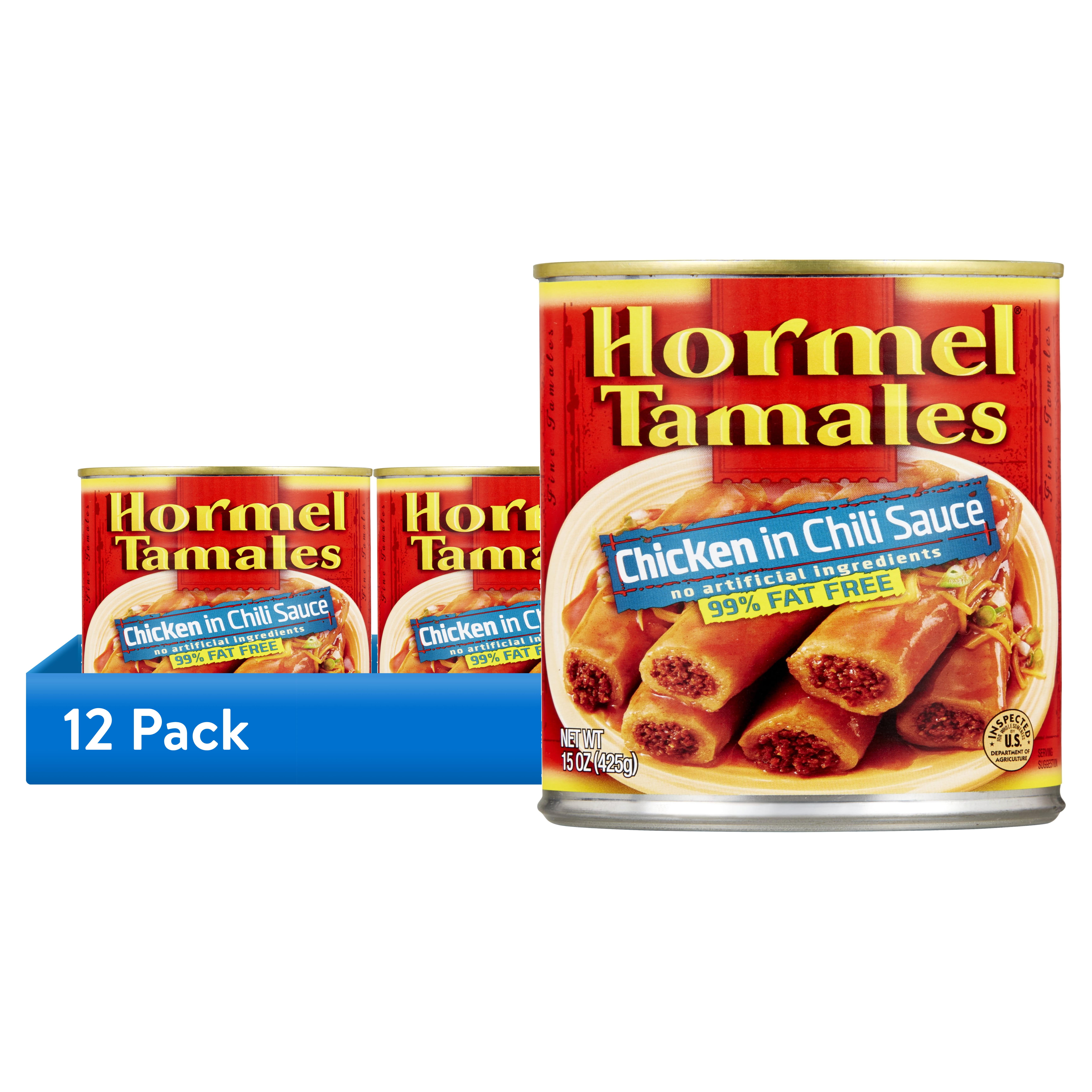 (12 pack) HORMEL Chicken Tamales, Shelf-Stable, 15 oz Steel Can