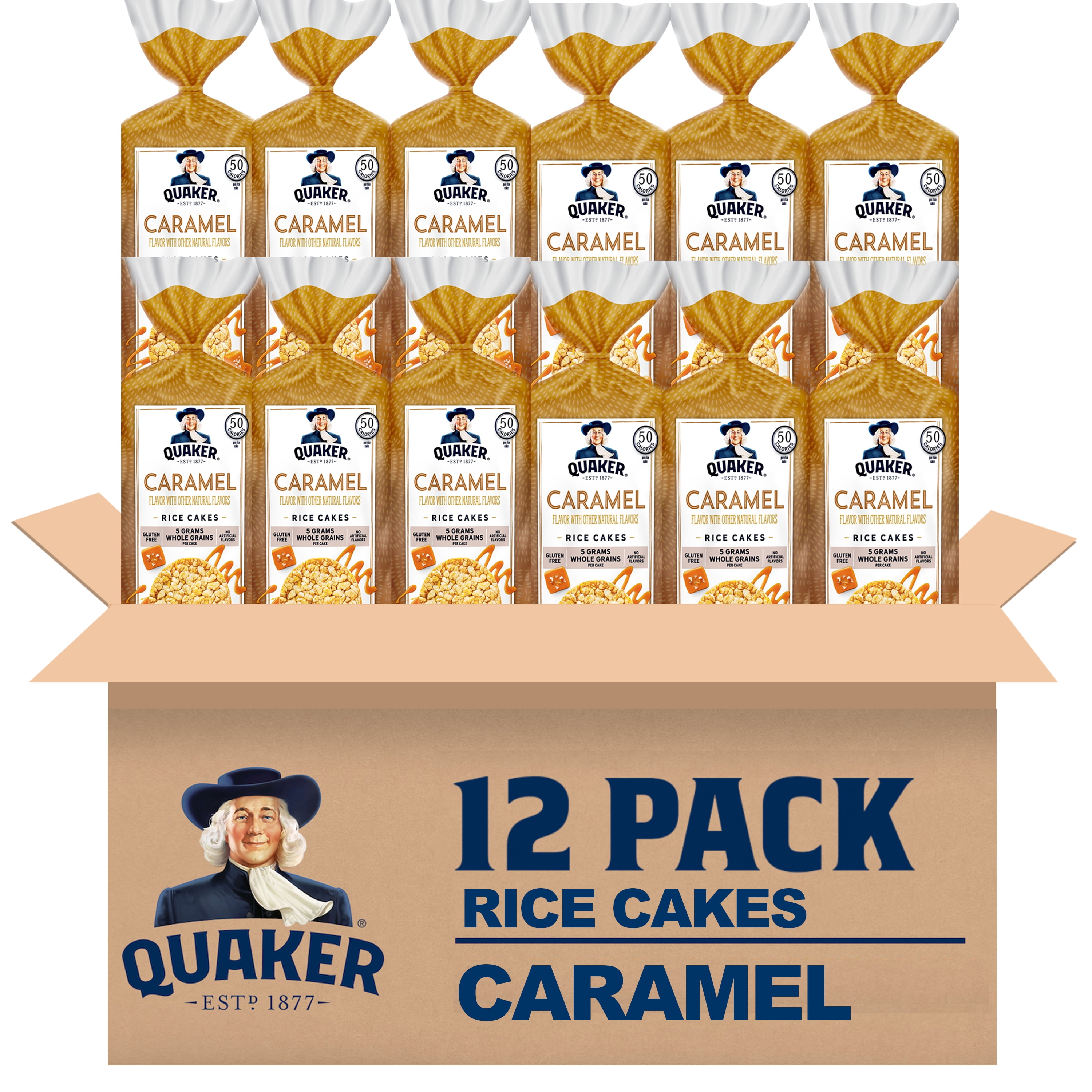 (12 pack) Quaker Gluten-Free Caramel Rice Cakes, 6.5 oz
