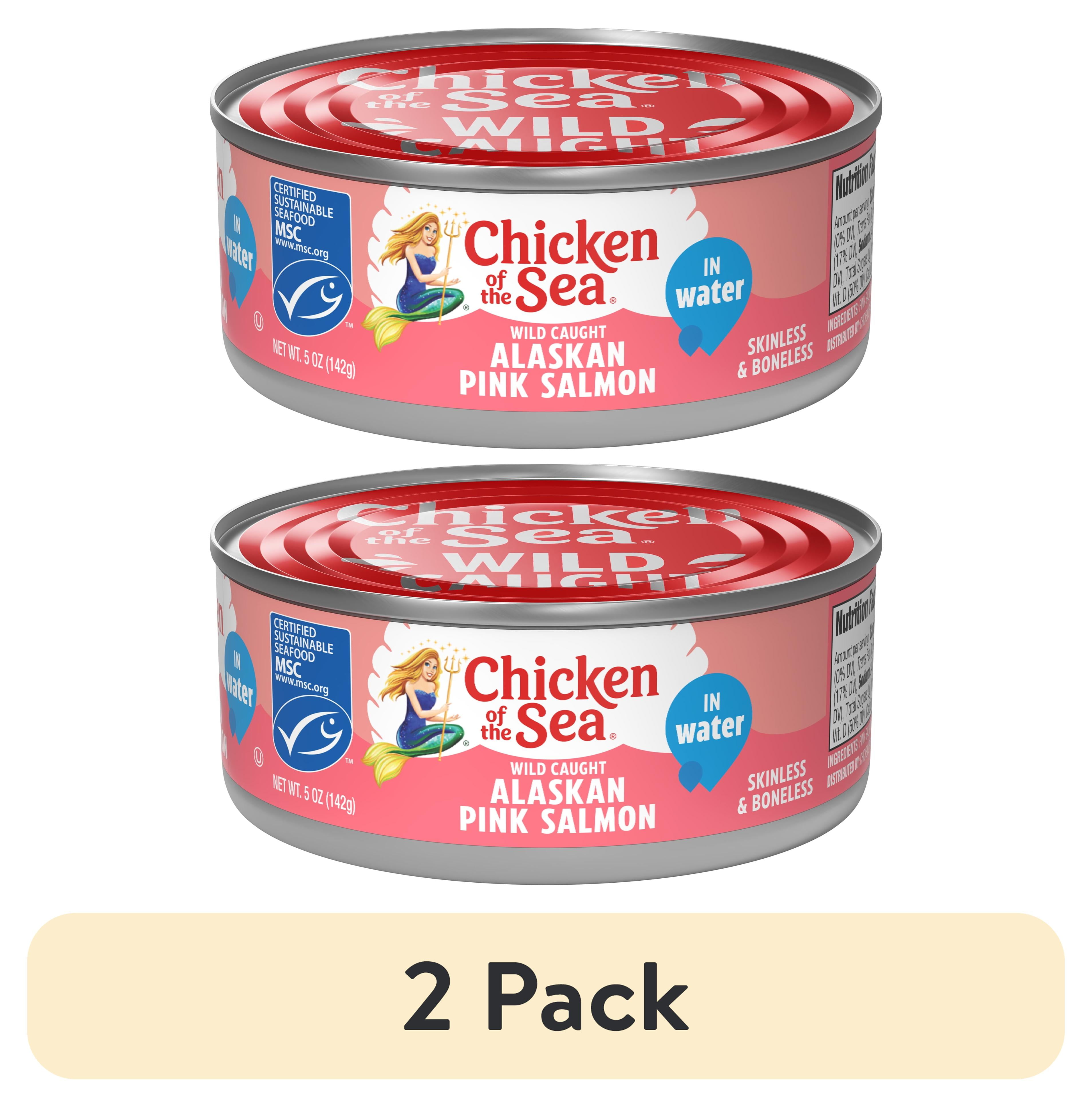 (2 pack) Chicken of the Sea Wild Caught Alaskan Pink Salmon, Skinless & Boneless 5 oz