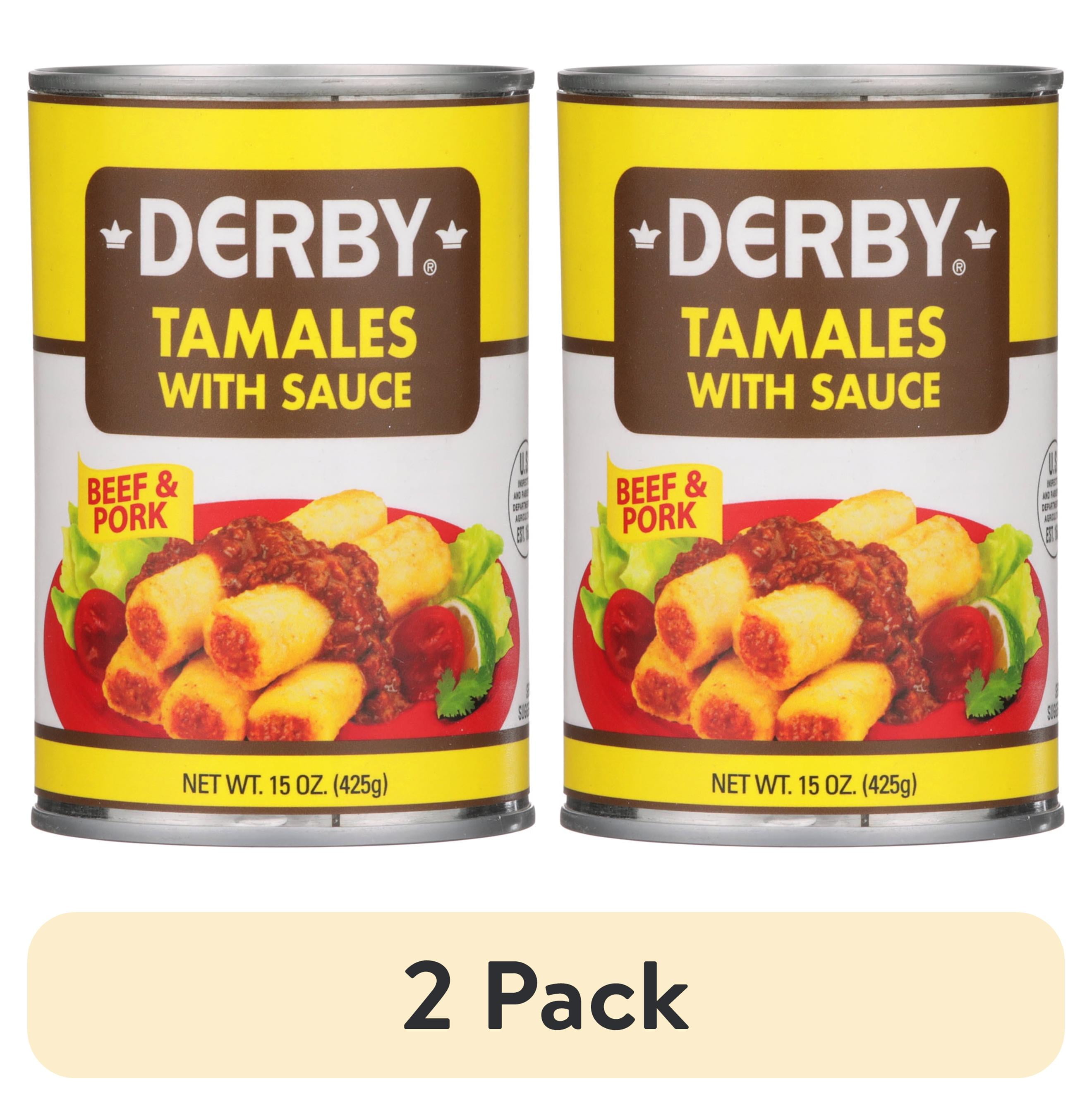 (2 pack) Derby Beef and Pork Tamales with Sauce, 15 oz Can - Available at Good Kitchen Market on StoresGo