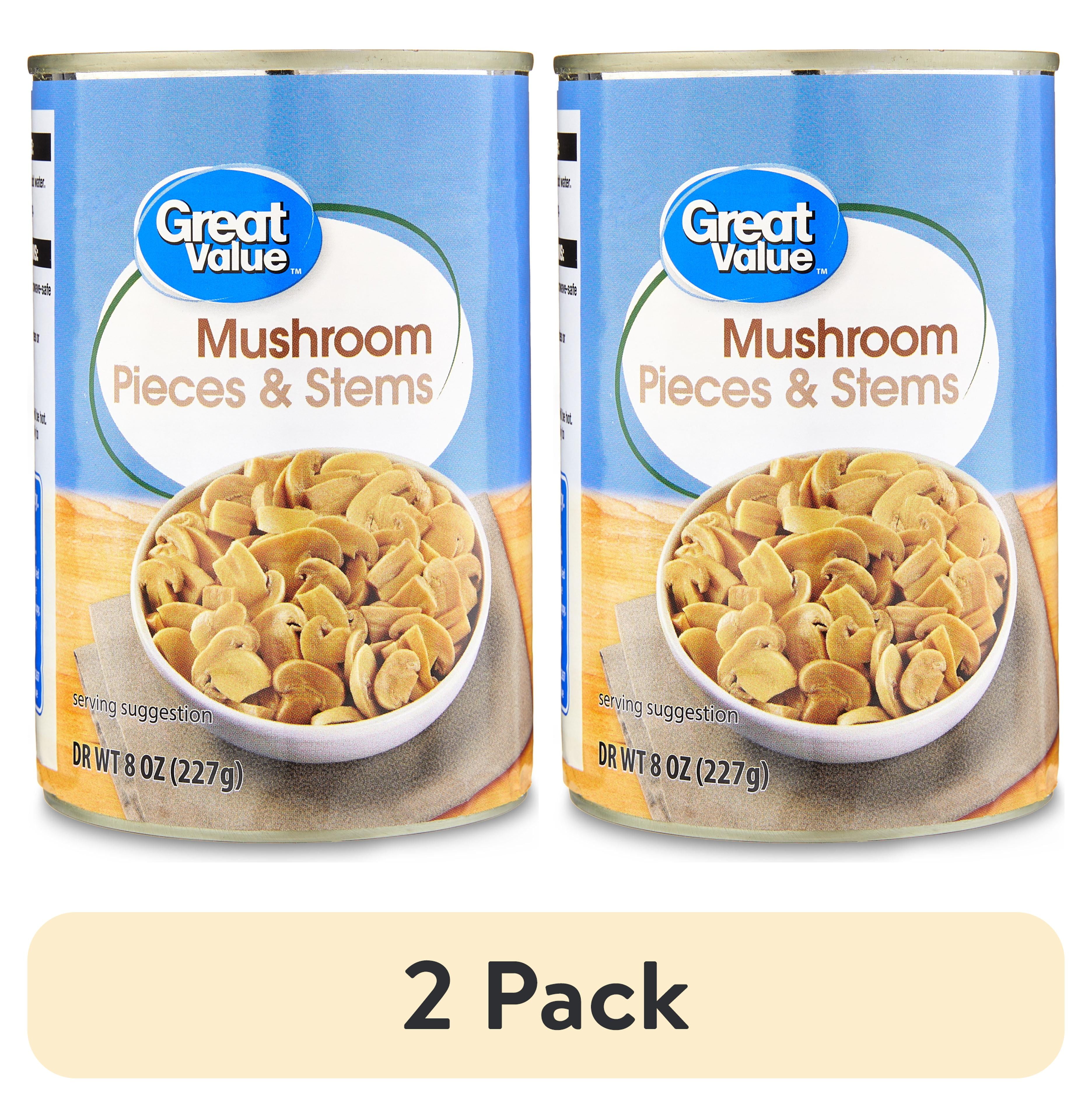 (2 pack) Great Value Mushroom Pieces and Stems Mushroom, 8 oz