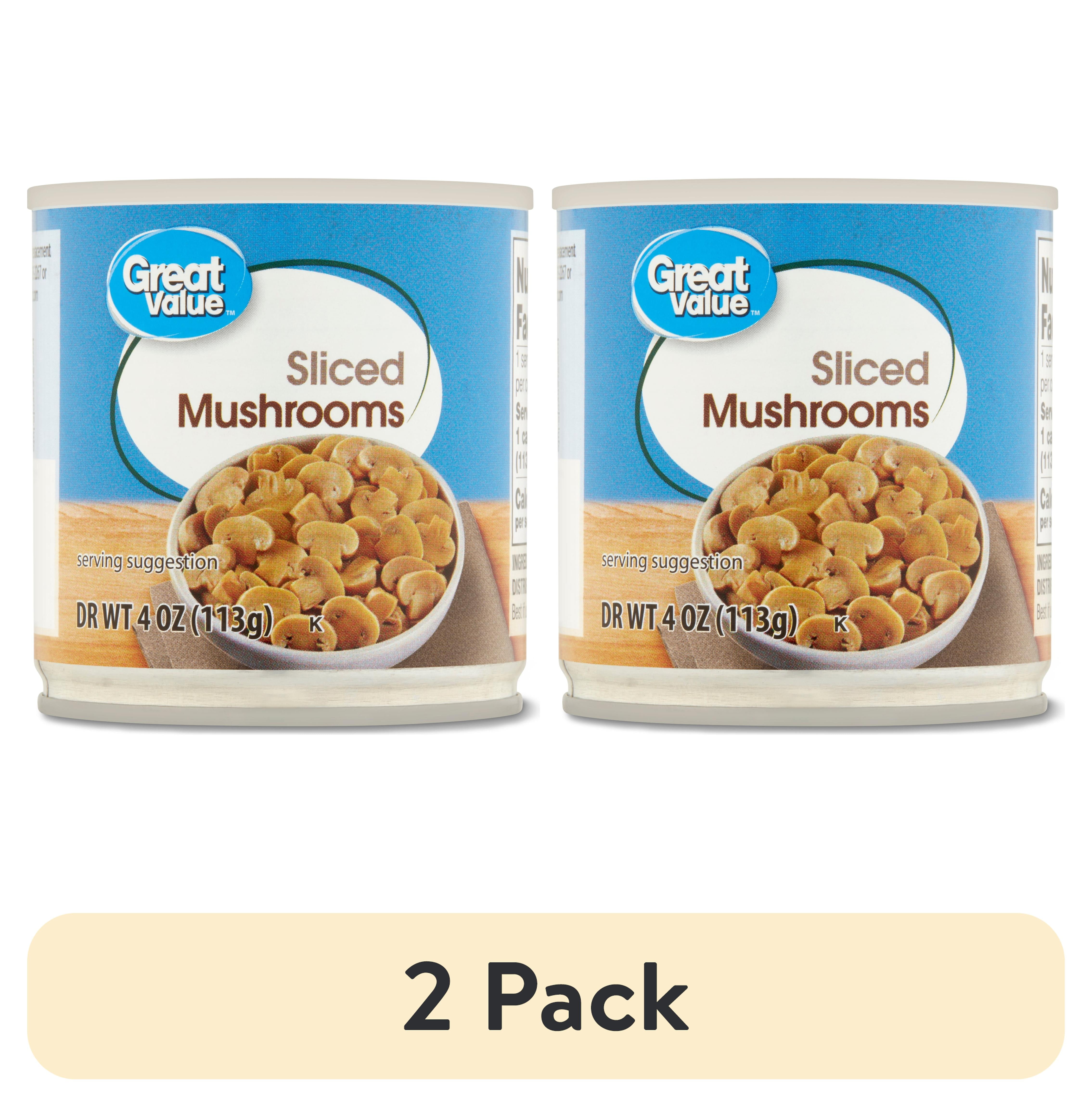 (2 pack) Great Value Sliced Mushrooms, 4 oz