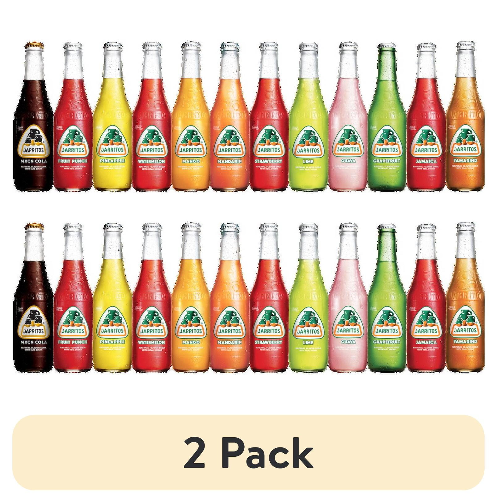 (2 pack) Jarritos Variety Pack Soda, 12.5 fl oz (370 ml) Glass Bottle, 12 Pack