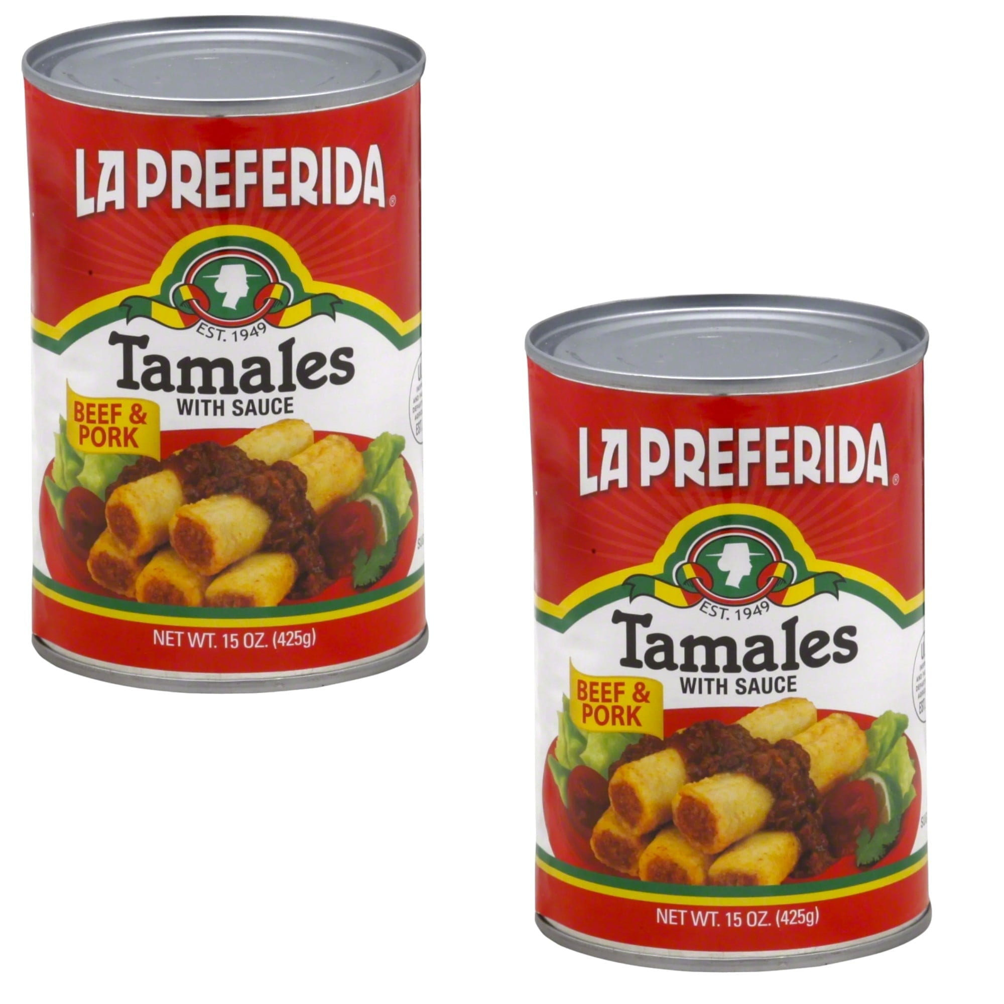 ( 2 Pack ) La Preferida Tamales Beef & Pork With Sauce, 15.0 OZ
