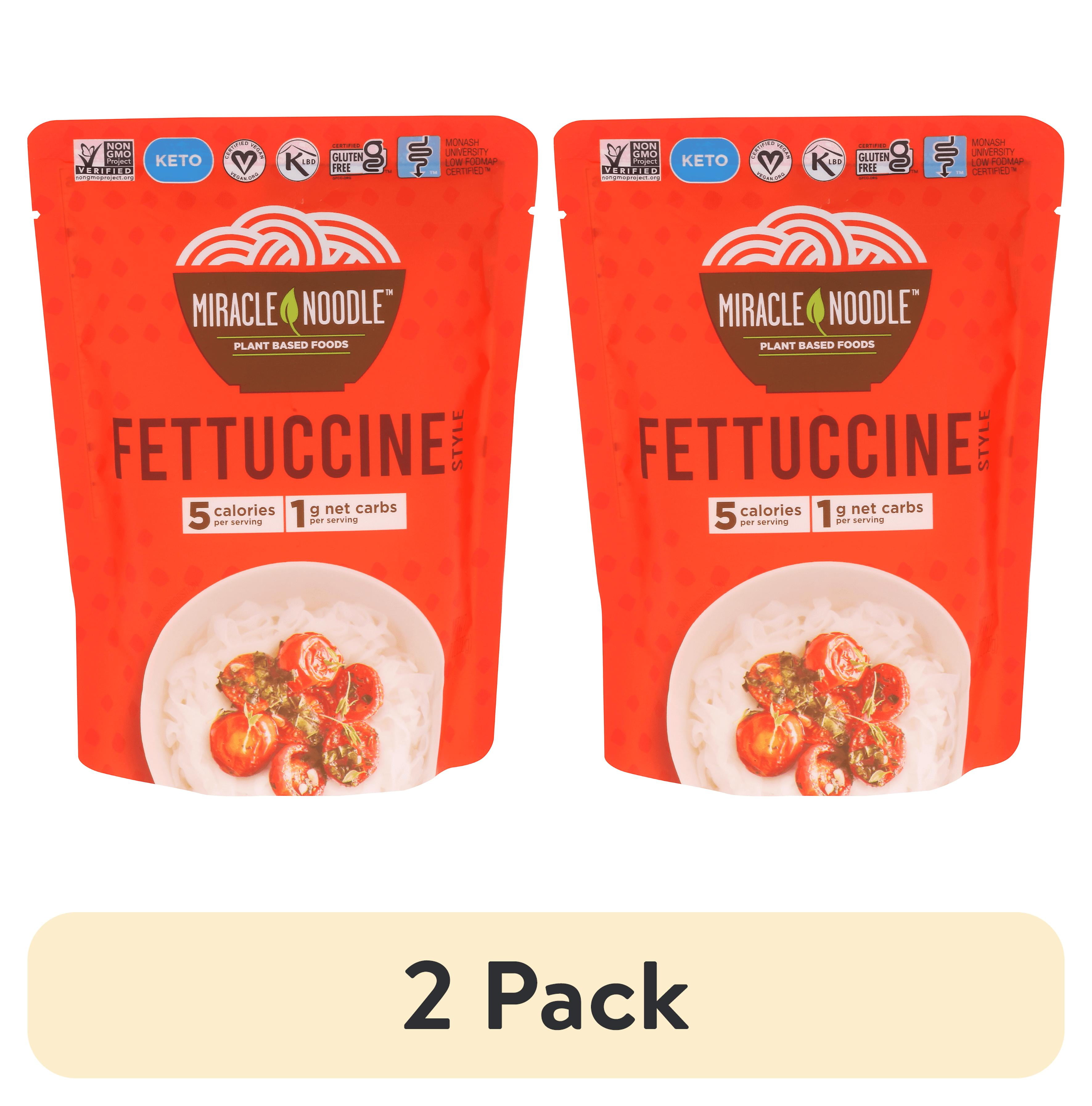 (2 pack) Miracle Noodle Ready to Eat Fettuccine Pasta, 7 Oz, Plant Based Shirataki Konjac Noodles, 5 Calories, 1g Net Carbs Per Serving, Gluten-Free