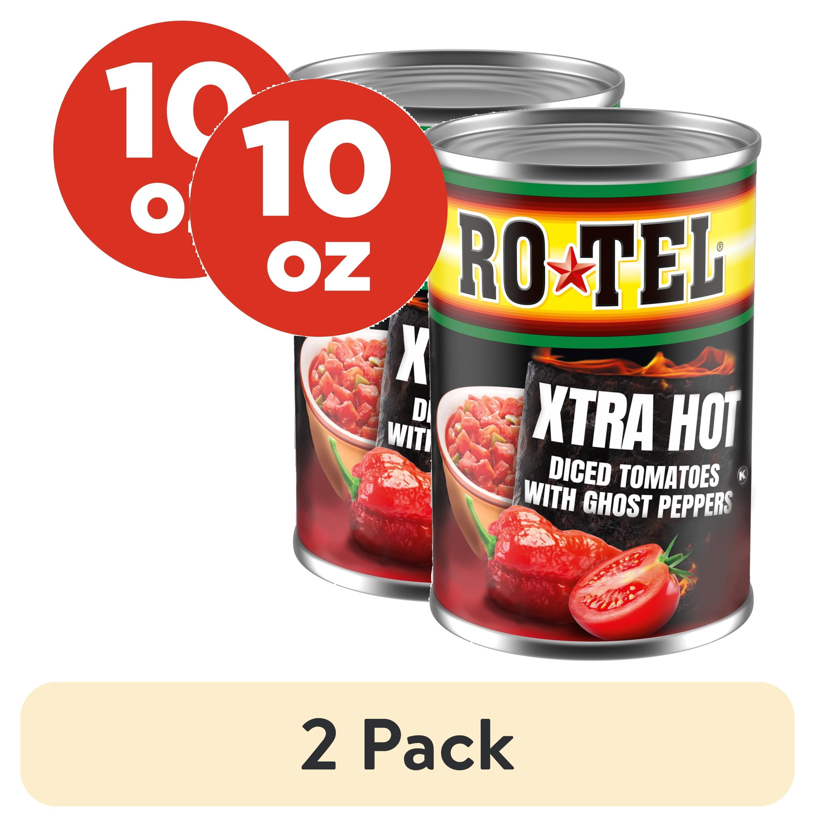 (2 pack) RO*TEL Xtra Hot Diced Tomatoes With Ghost Peppers, 10 oz.