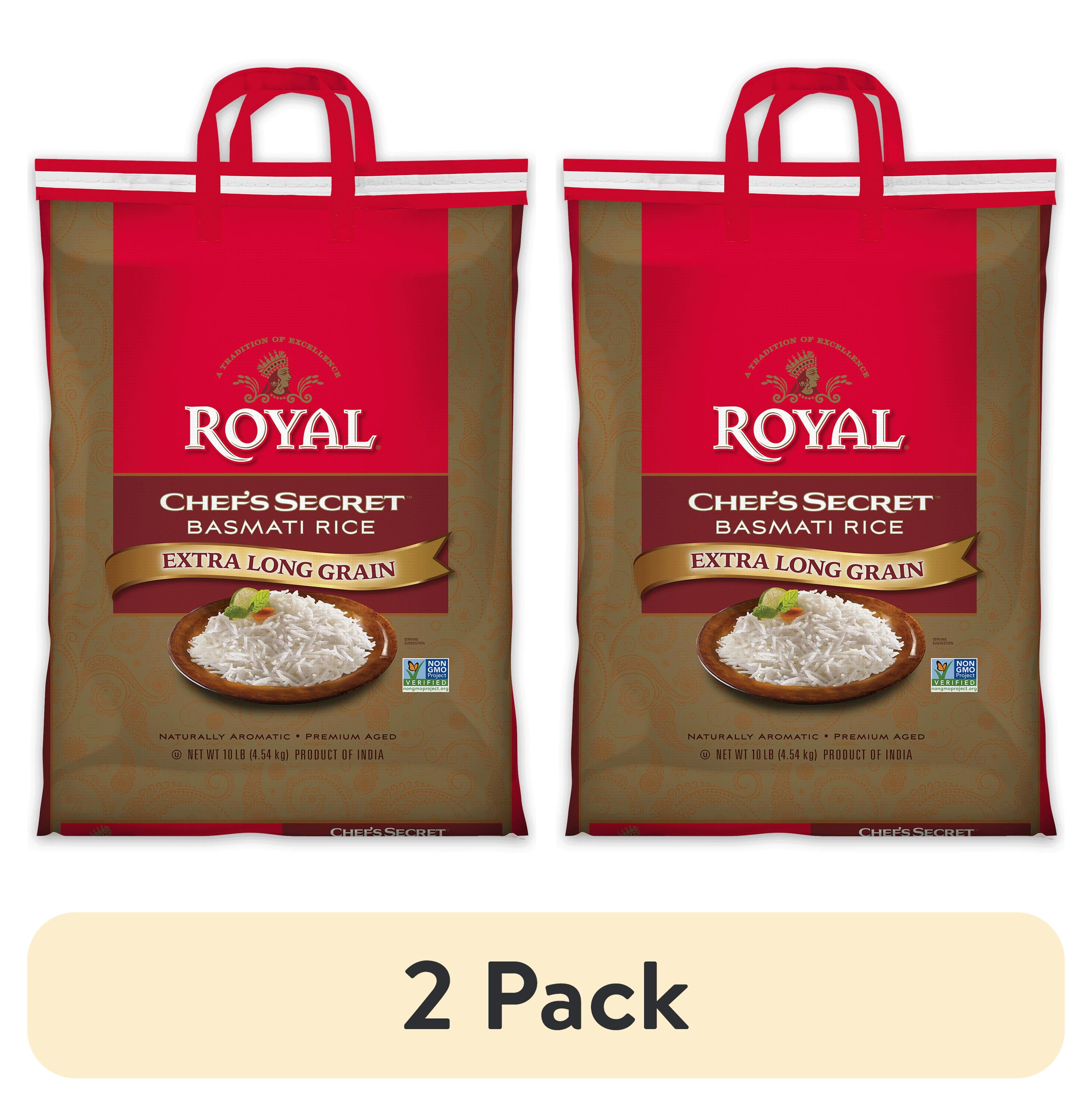 (2 pack) Royal Chef's Secret Extra Long Grain Basmati Rice, 10 Lb Bag