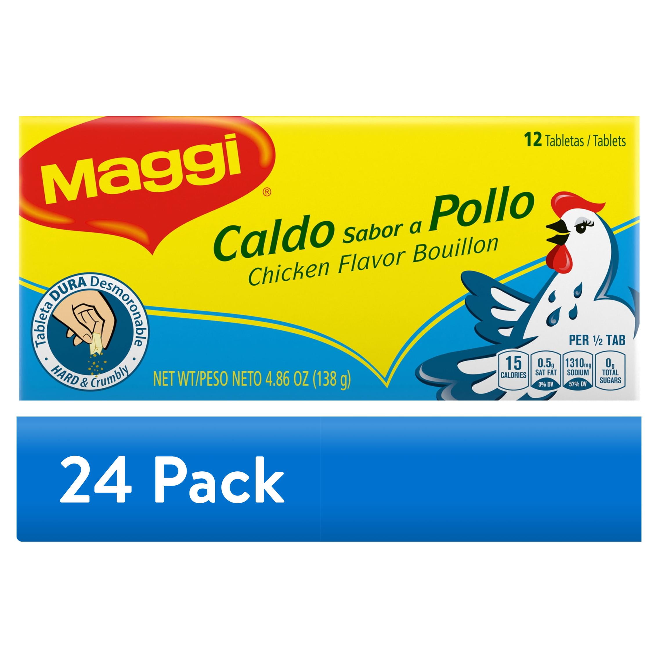 (24 pack) Maggi Chicken Flavor Bouillon Tablets, 4.86 oz, 12 Tablets
