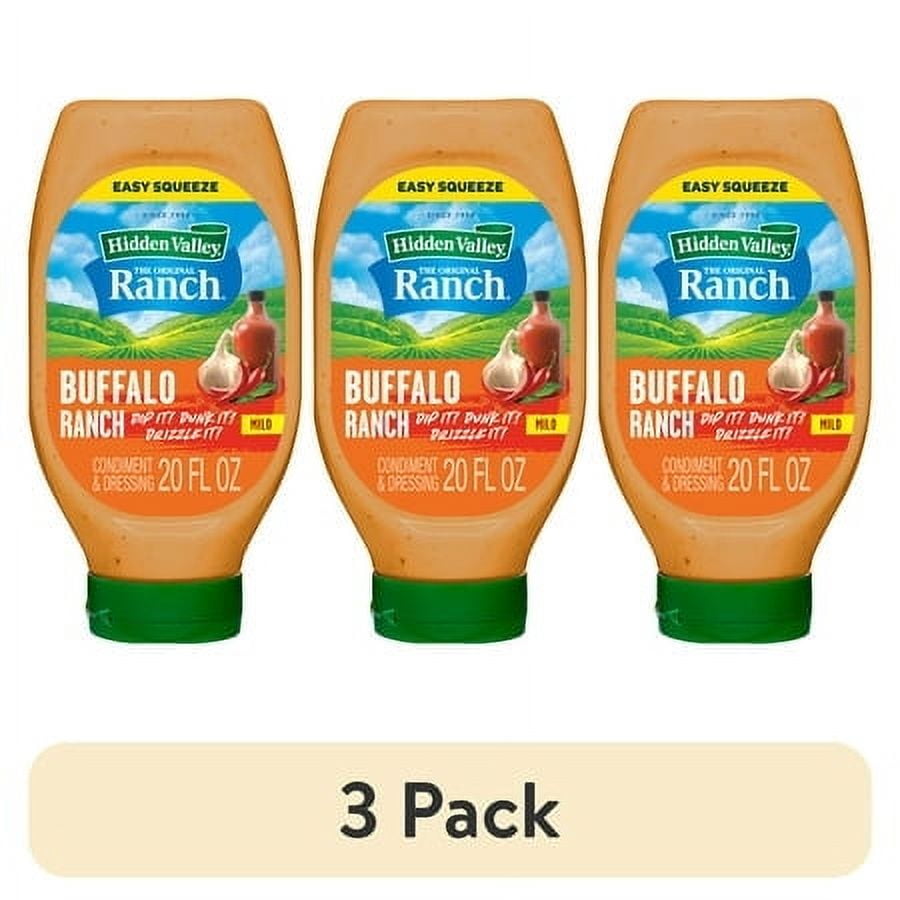 (3 pack) (3 pack) Hidden Valley Gluten Free Buffalo Ranch Dipping Sauce, Topping and Dressing, 20 fl oz