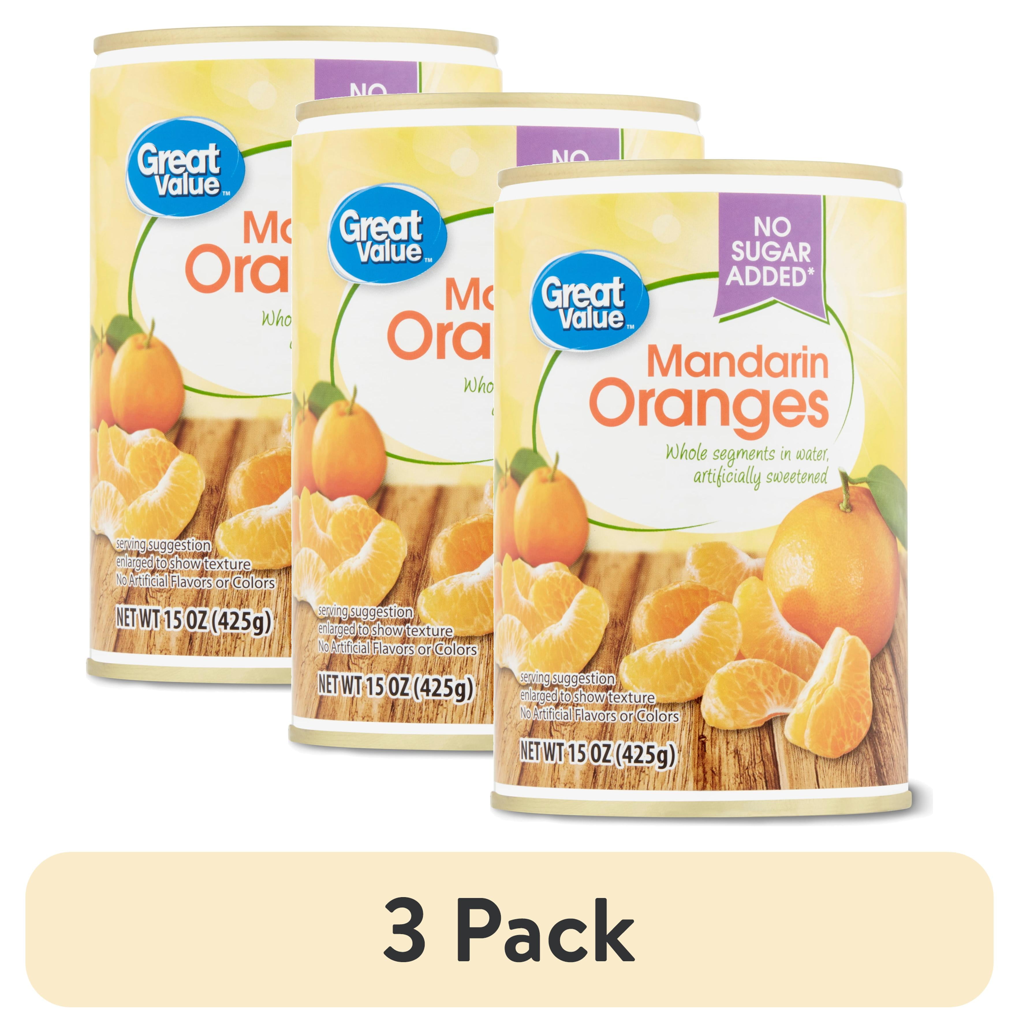 (3 pack) Great Value Canned Mandarin Oranges, 15 oz