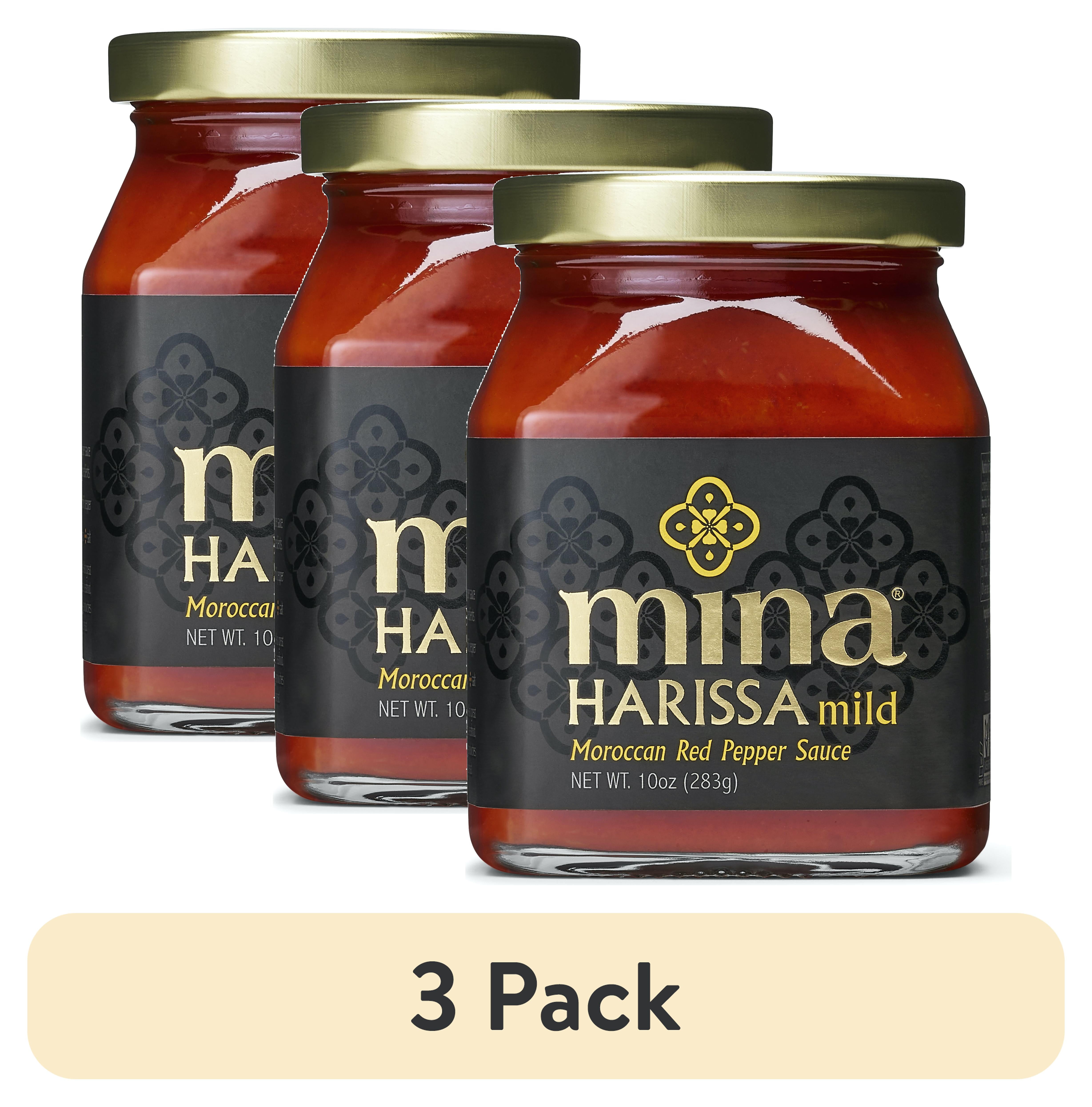 (3 pack) Mina Harissa Mild Sauce, Homestyle Moroccan Red Pepper Harissa Paste, 10 oz