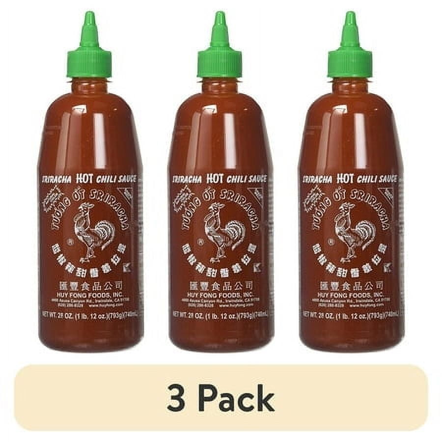 (3 pack) Sriracha Hot Chili Sauce, 28oz (793g) Bottle