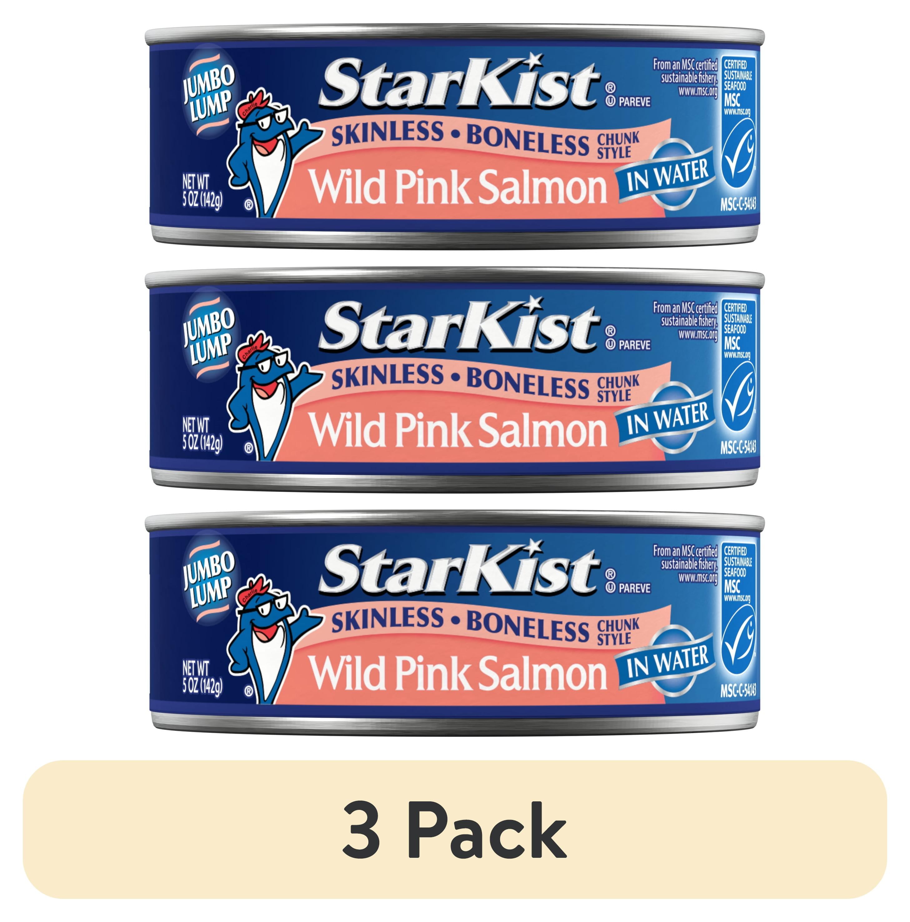 (3 pack) StarKist Wild Pink Salmon, Boneless and Skinless, 5 oz Can