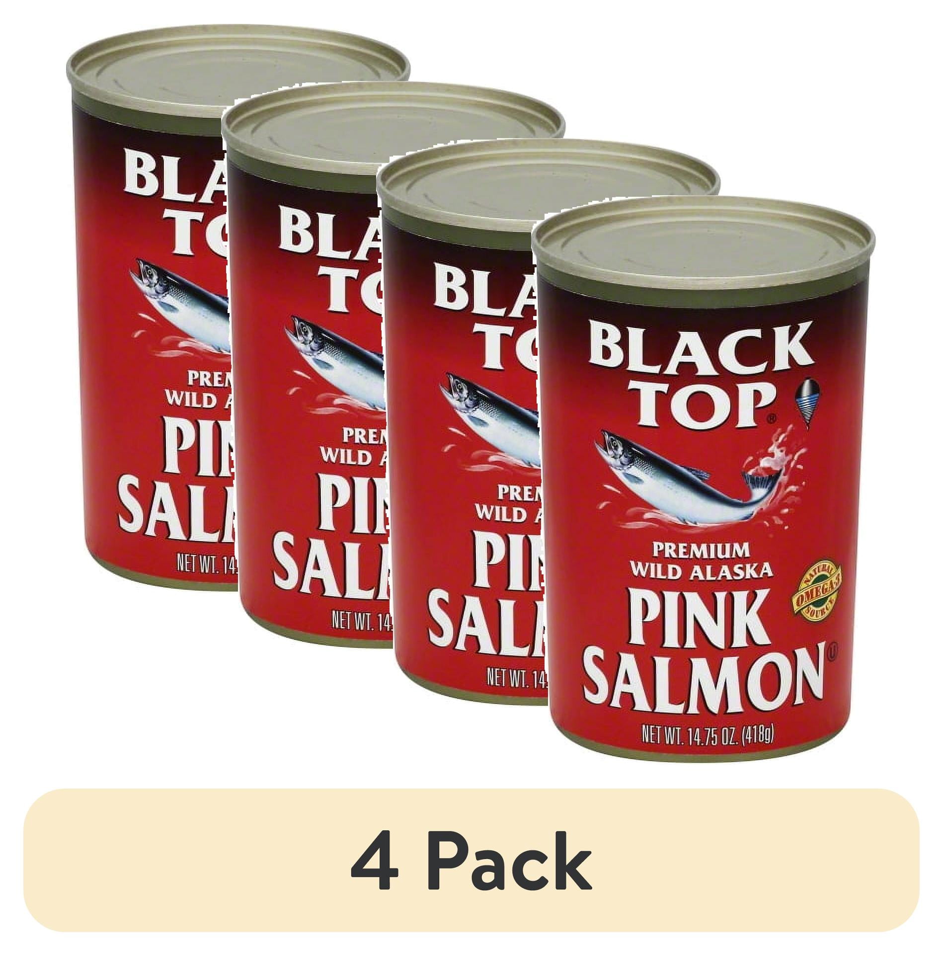 (4 pack) BLACK TOP Premium Wild Alaska Pink Salmon, 14.75 oz
