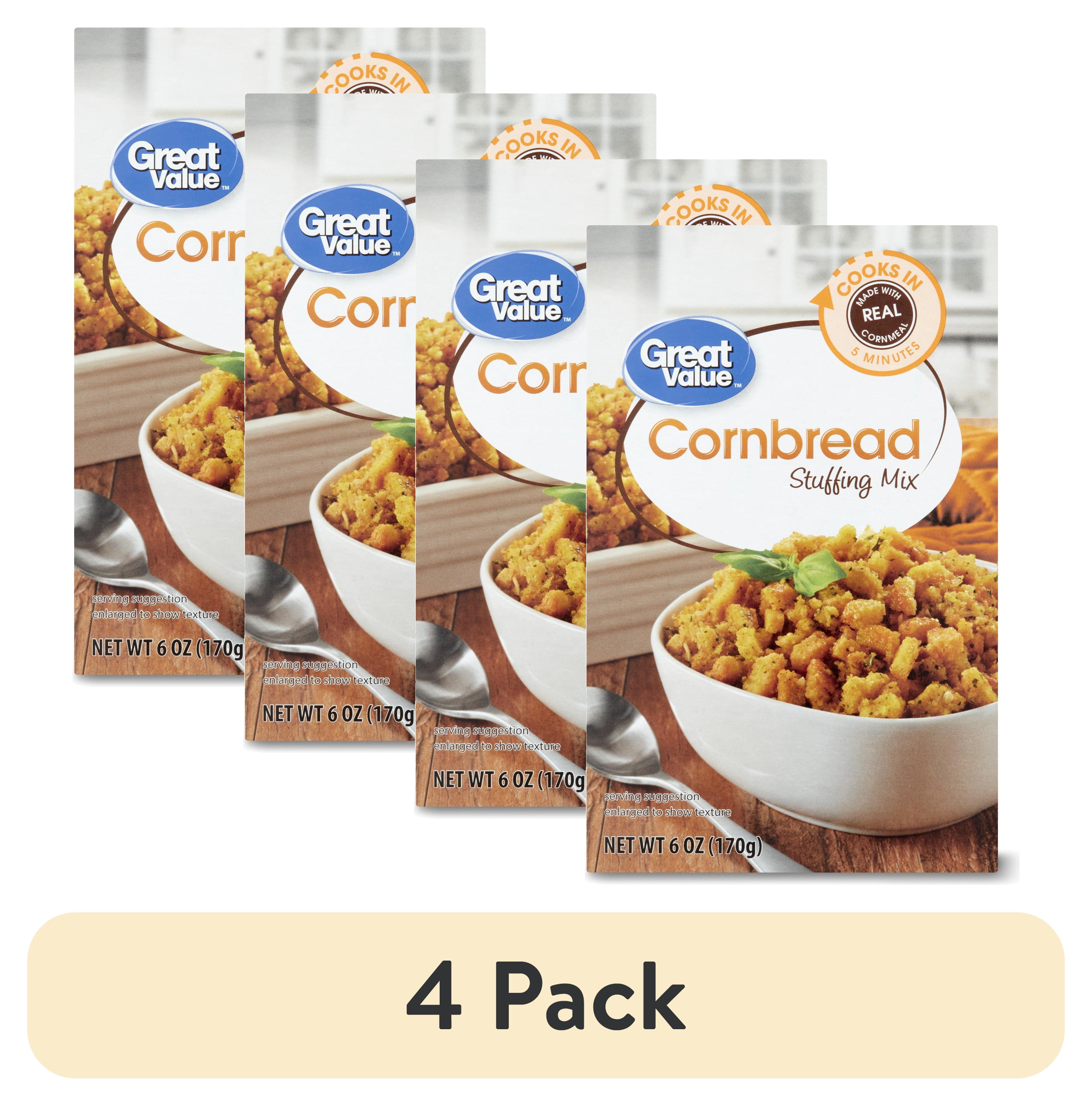 (4 pack) Great Value Cornbread Stuffing Mix, 6 oz