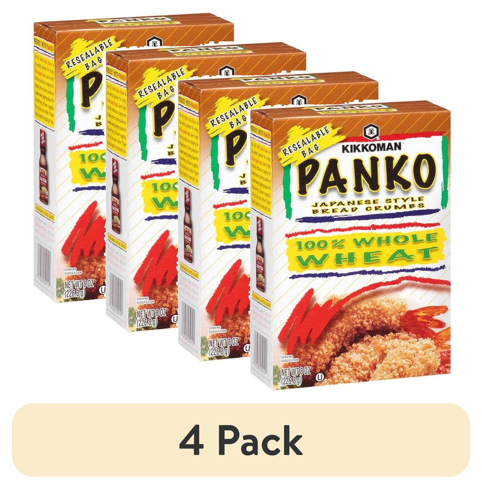 (4 pack) Kikkoman Whole Wheat Panko Bread Crumbs, 8 oz