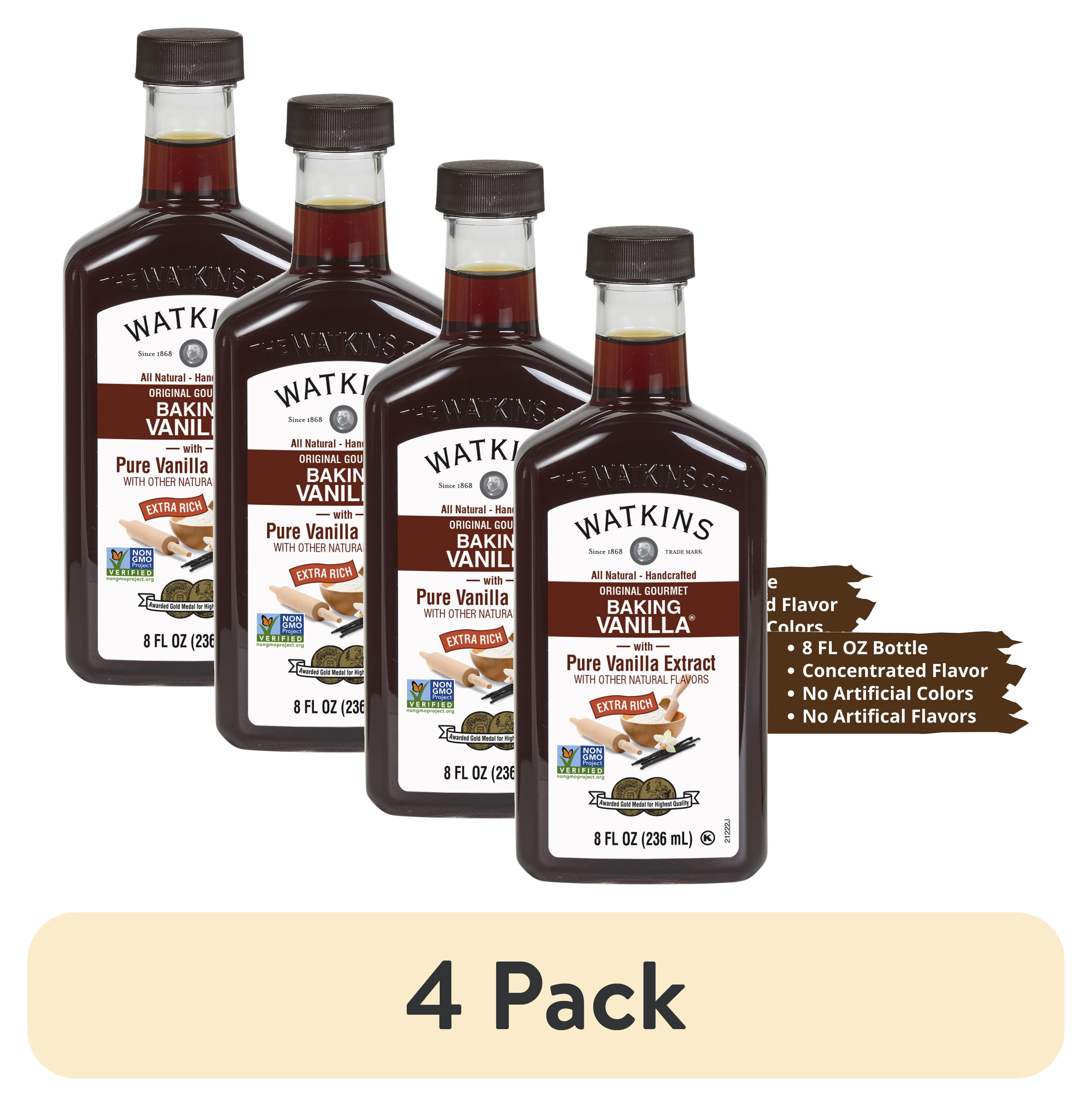 (4 pack) Watkins Original Gourmet Baking Vanilla, 8 fl oz  Rich Vanilla Flavor for Everyday Baking & Desserts