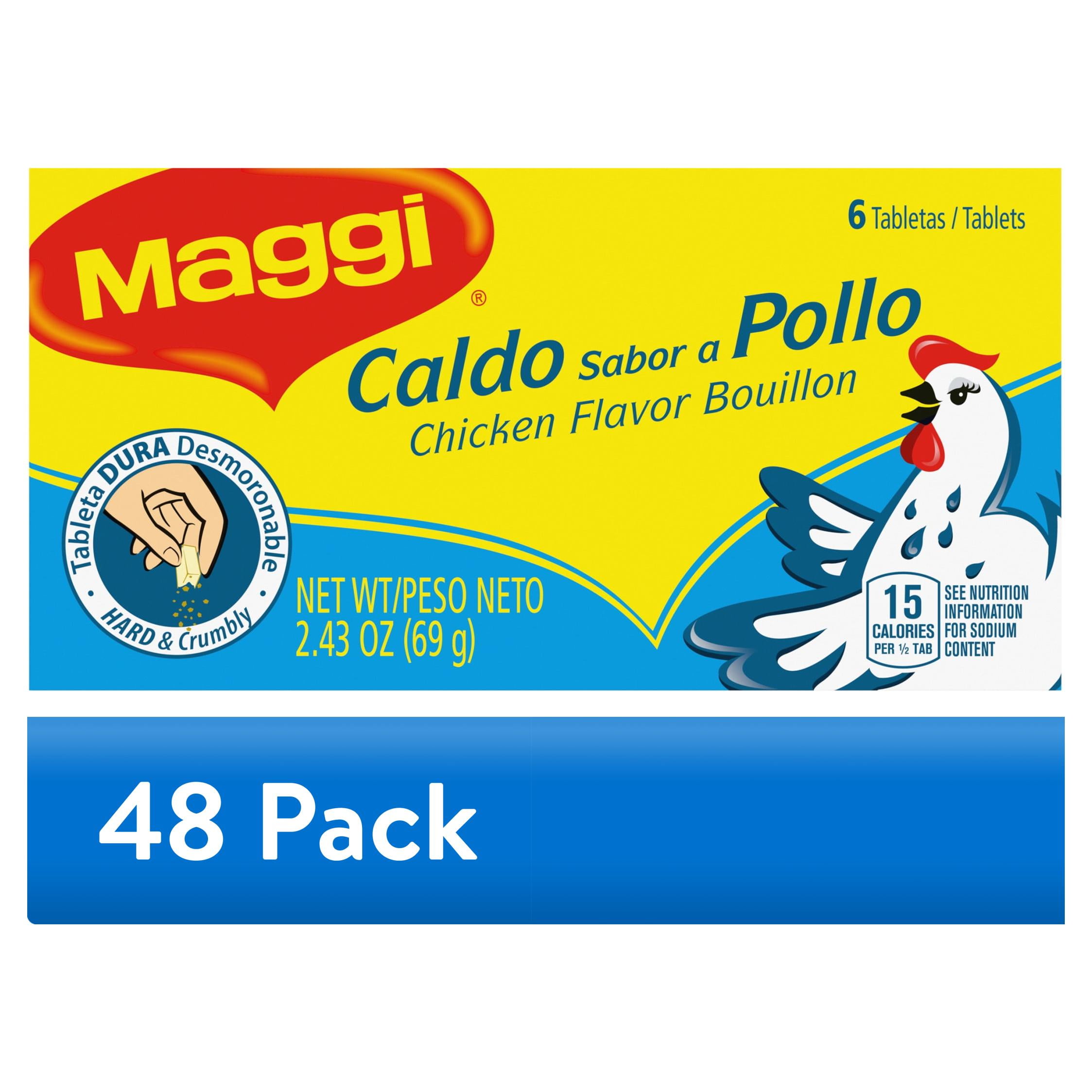(48 pack) Maggi Chicken Flavor Bouillon Tablets, 2.43 oz, 6 Tablets