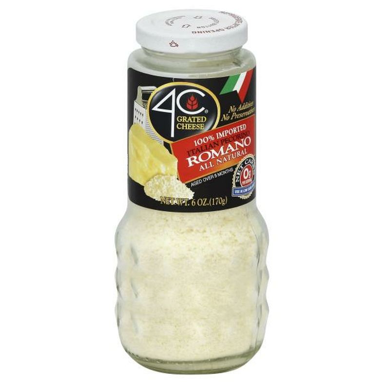 4C Foods Cheese, Grated, Italian Pecorino Romano