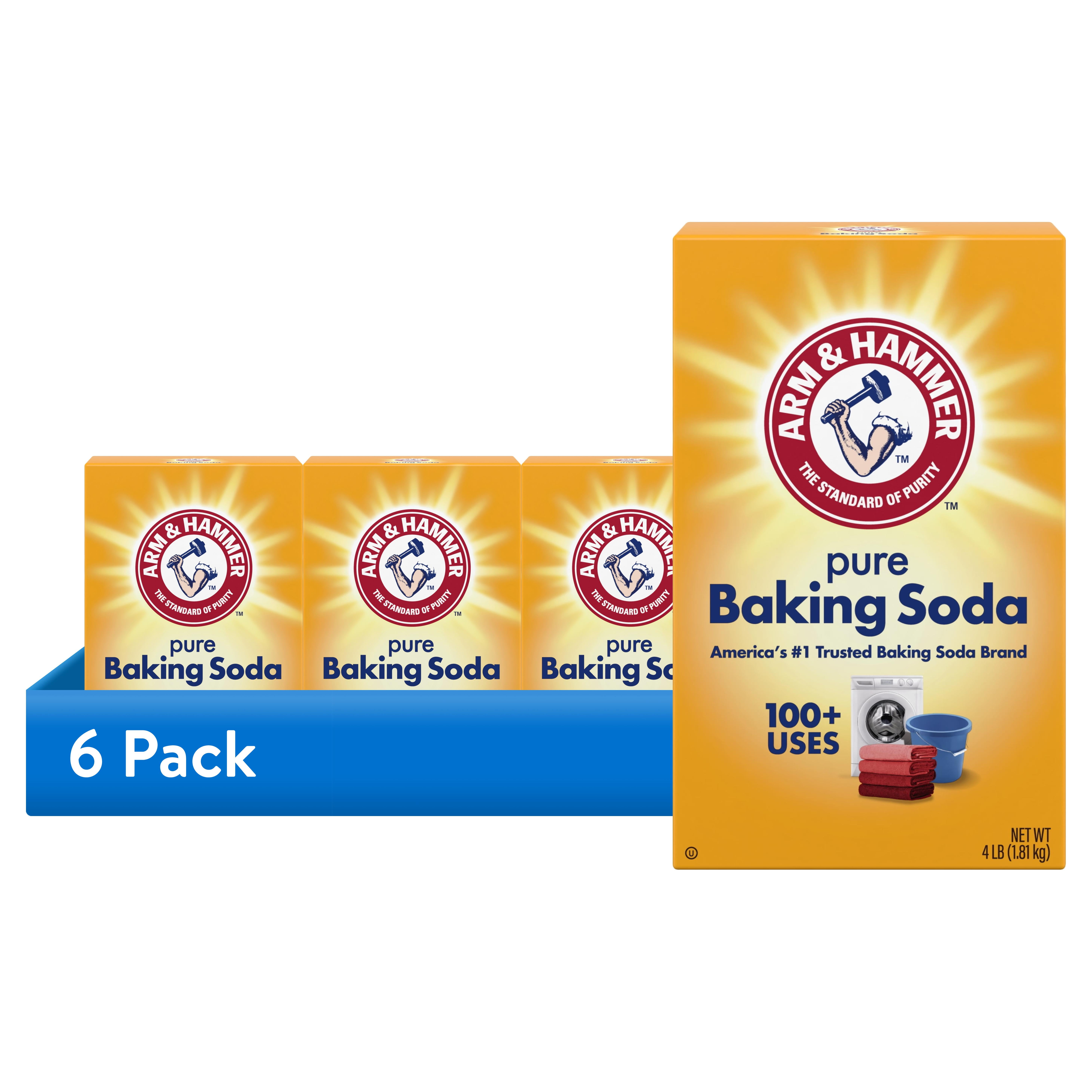 (6 pack) ARM & HAMMER Pure Baking Soda & All Purpose Cleaner for Baking & Deodorizing, 4 lb Box